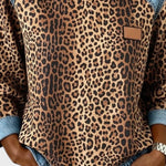 Roxy | Top s leopardím vzorem a džínovými lemy