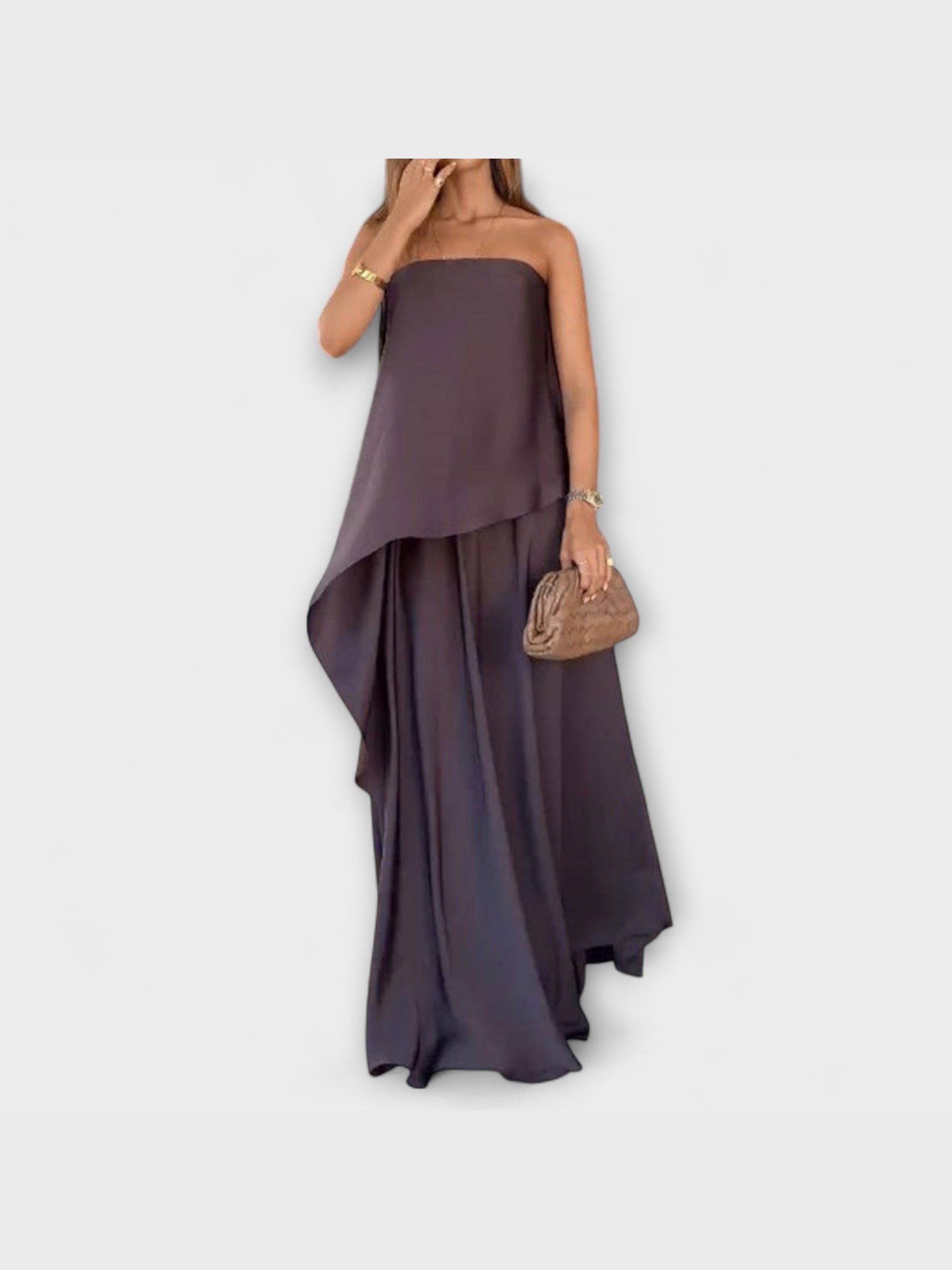 Ruby - Elegantní bezramínkový top a sukně