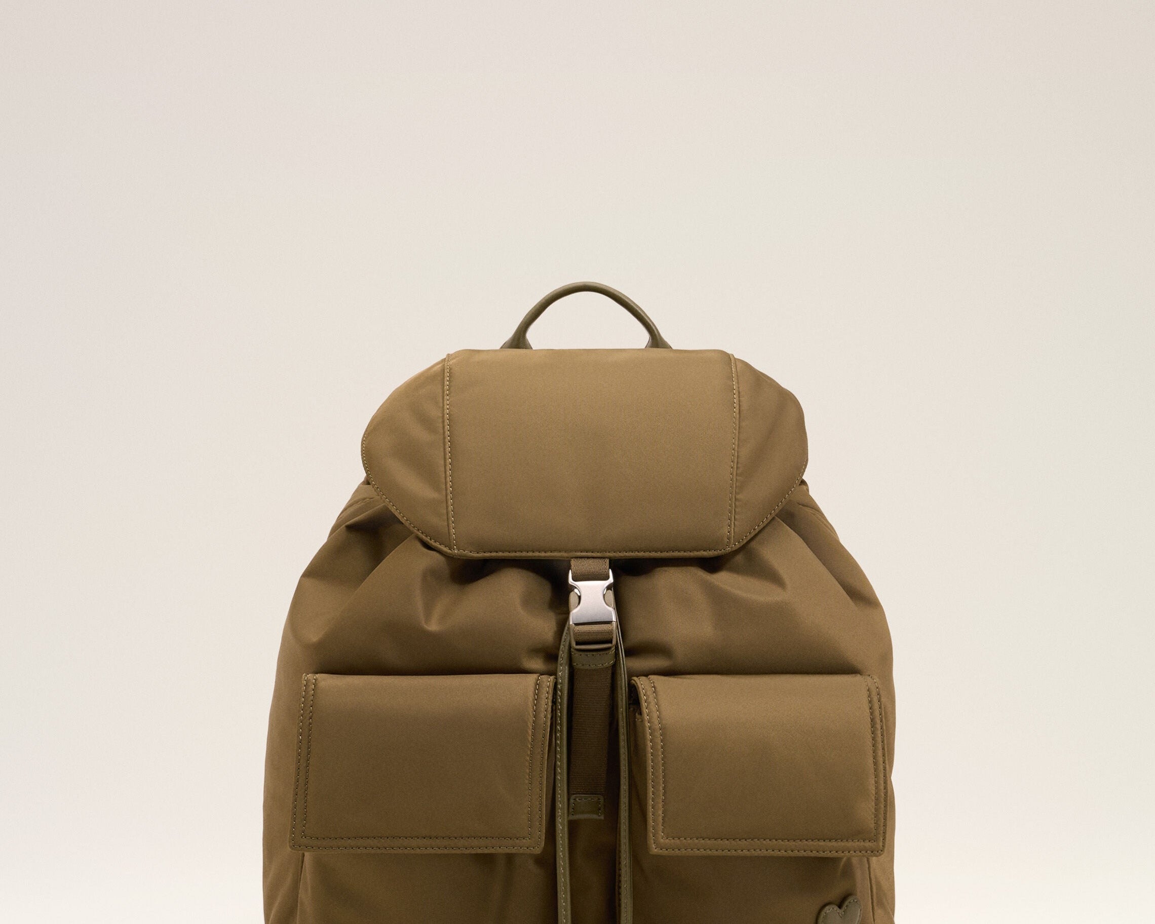 Sac à dos à rabat Marcel marron en nylon