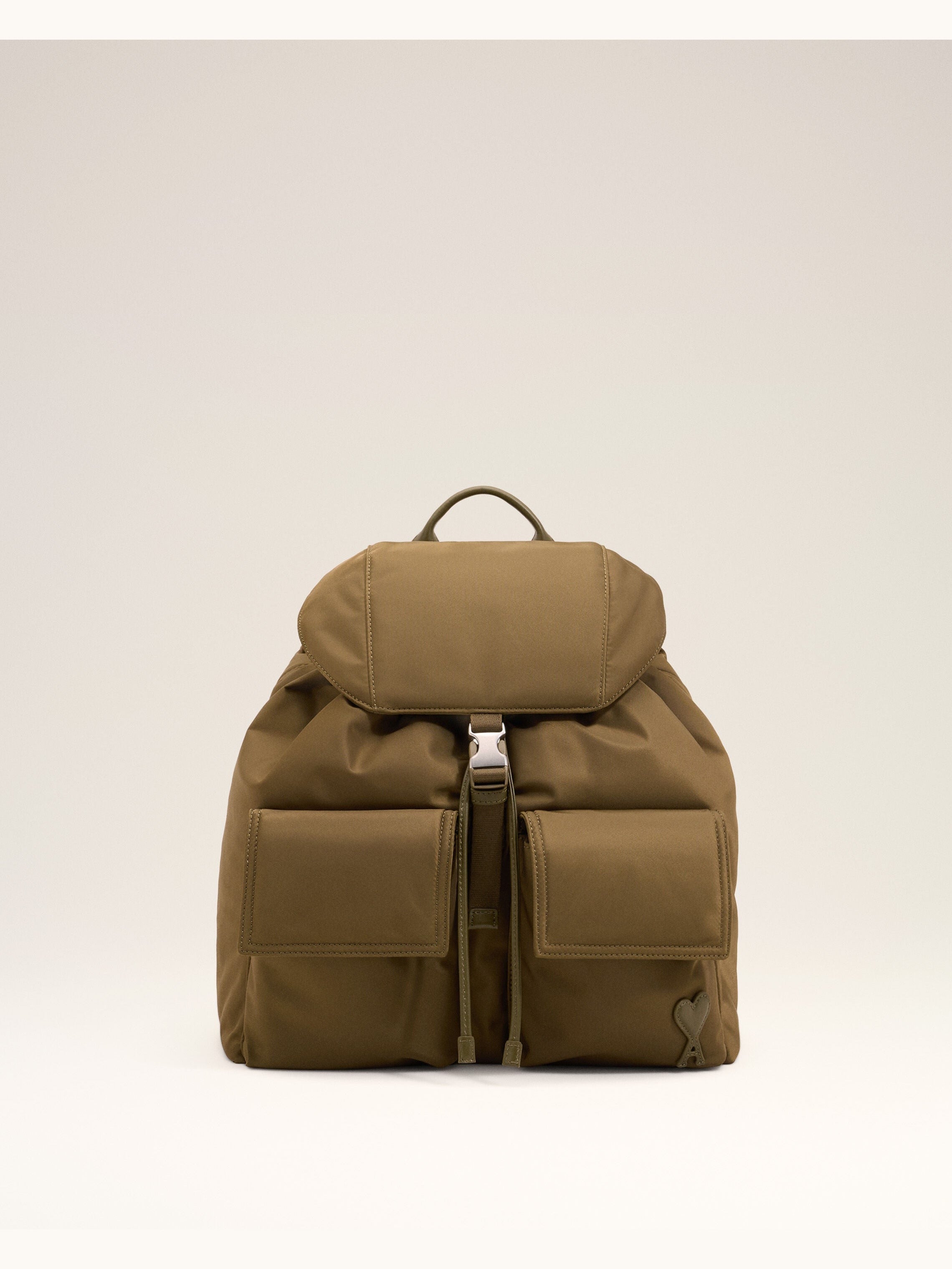 Sac à dos à rabat Marcel marron en nylon