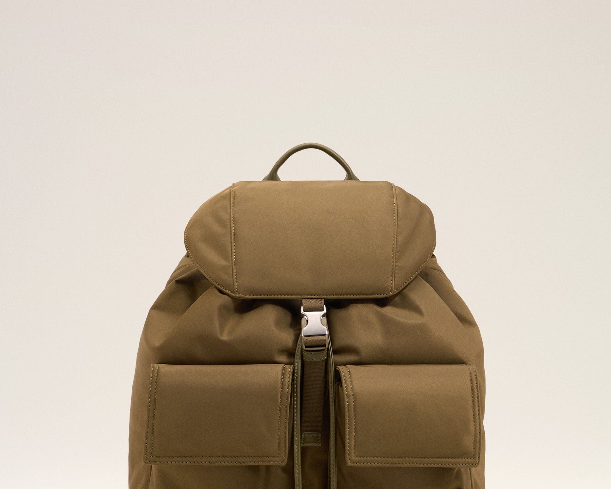 Sac à dos à rabat Marcel marron en nylon