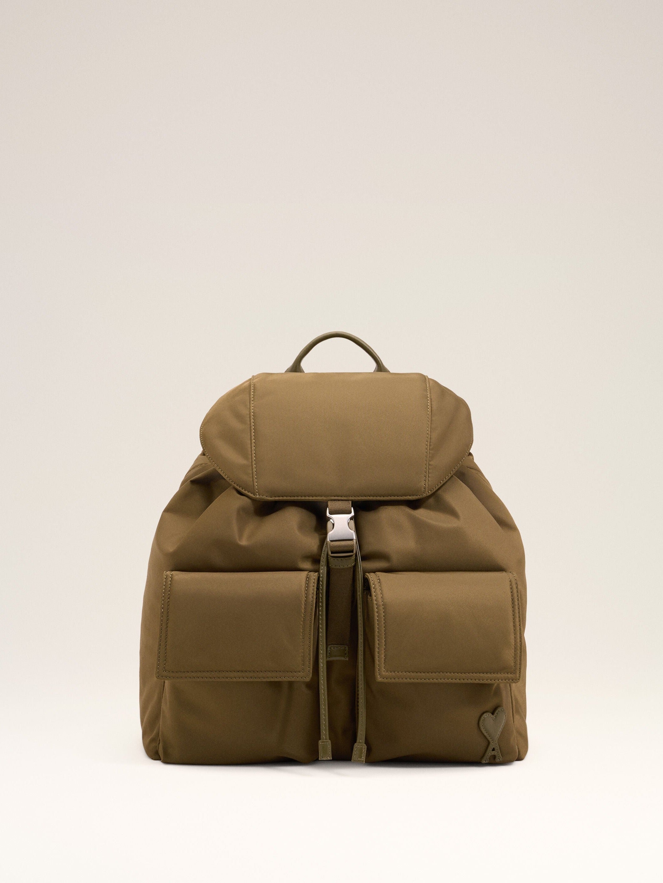 Sac à dos à rabat Marcel marron en nylon