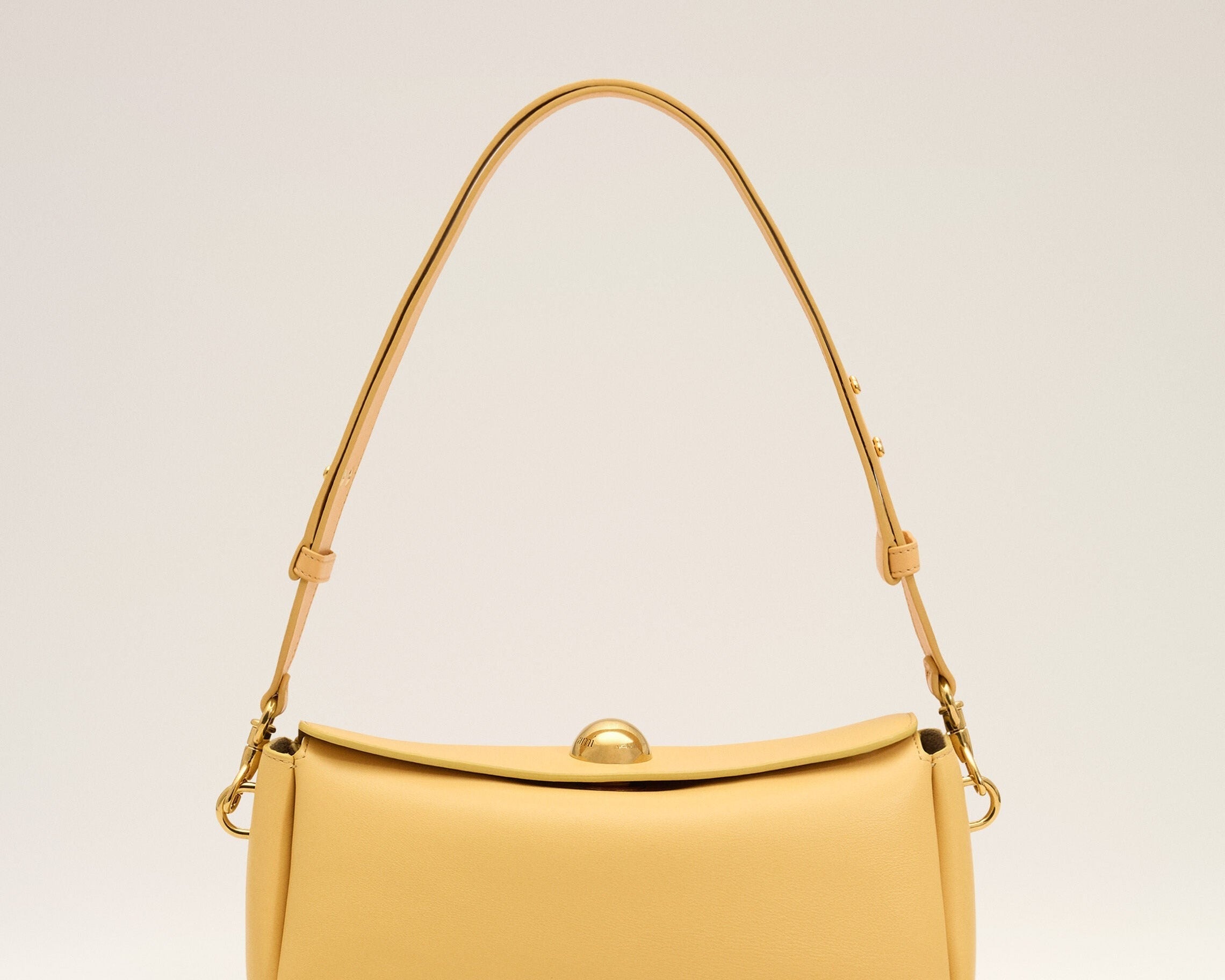 Sac Carrousel jaune en cuir de veau