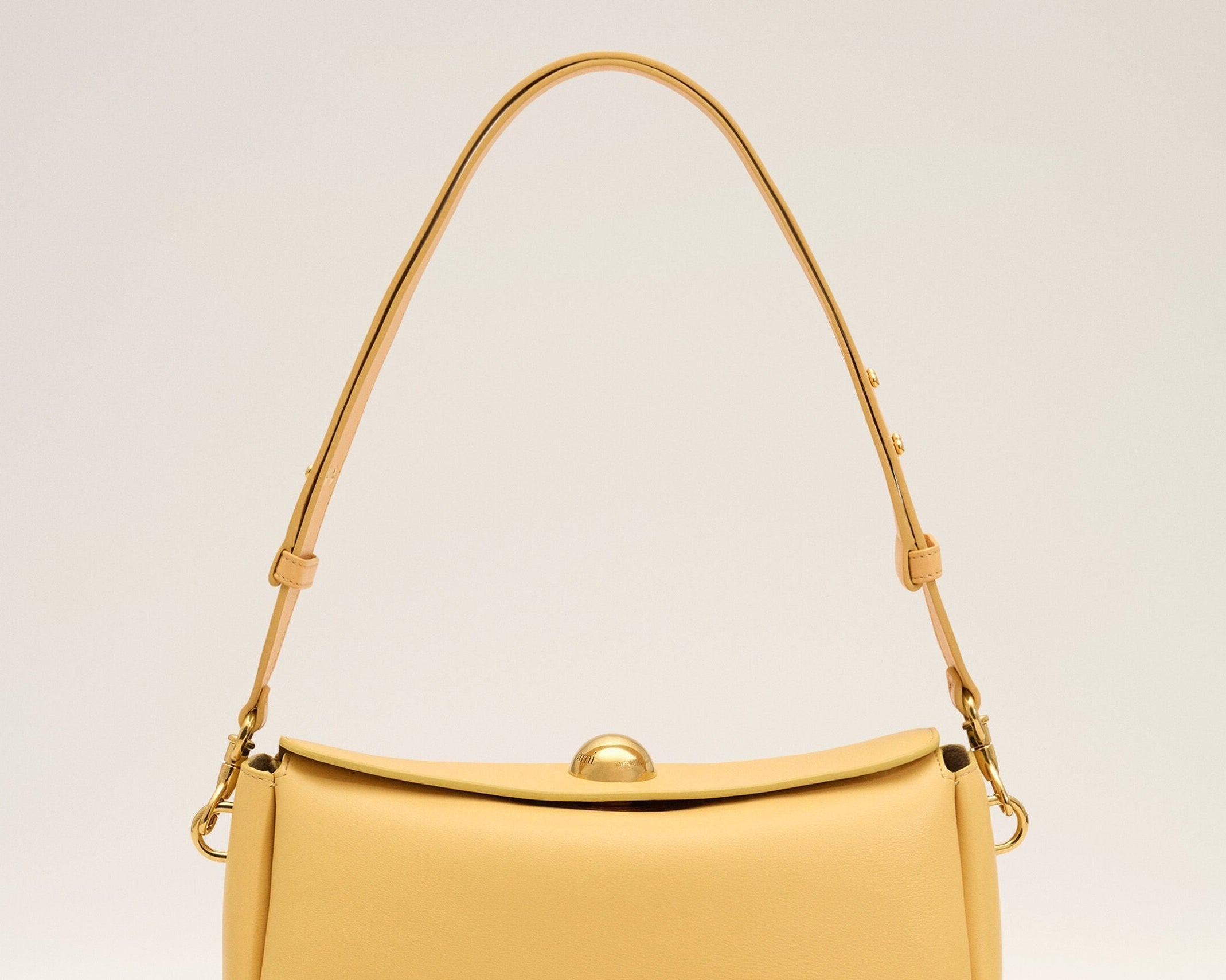 Sac Carrousel jaune en cuir de veau