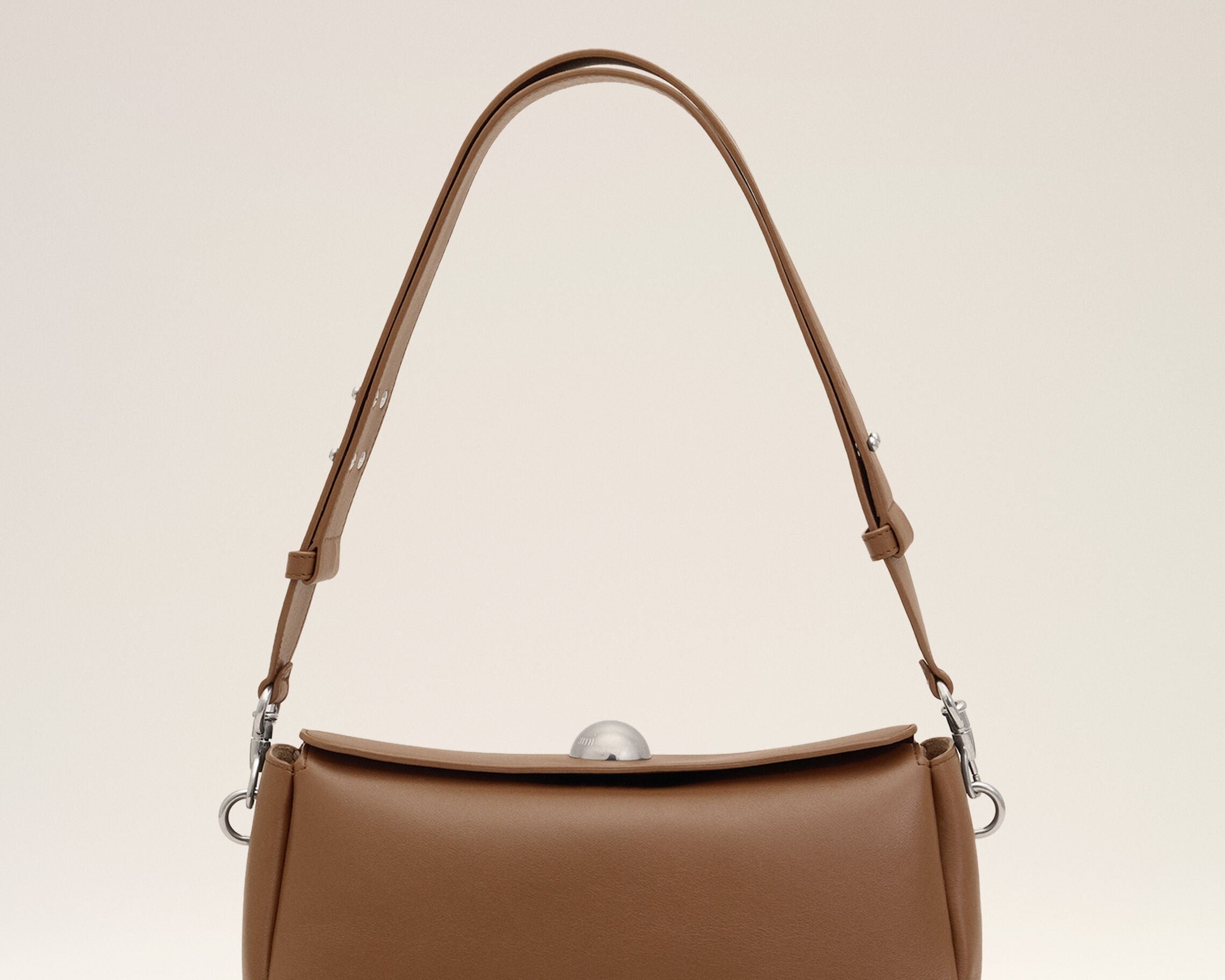 Sac Carrousel marron en cuir de veau