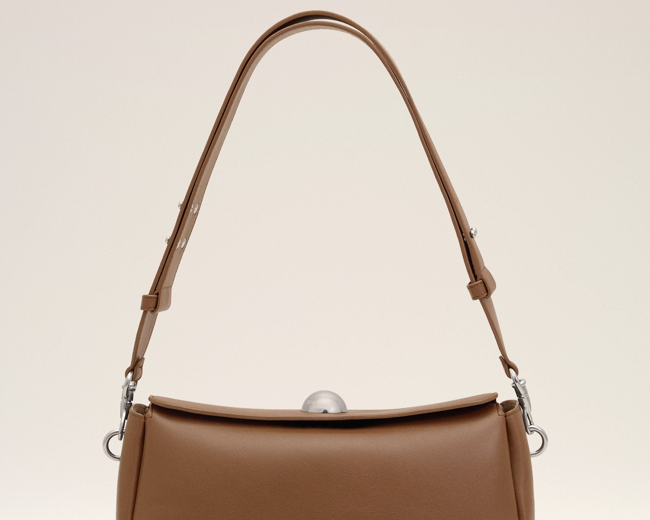 Sac Carrousel marron en cuir de veau