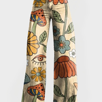 Sára Elegantní Jeans Amplios Retrostylový Květinové