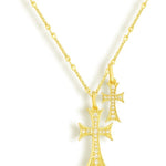Sára Sofistikovaný Přívěsek Dvojitý Kříž HauteCouture
