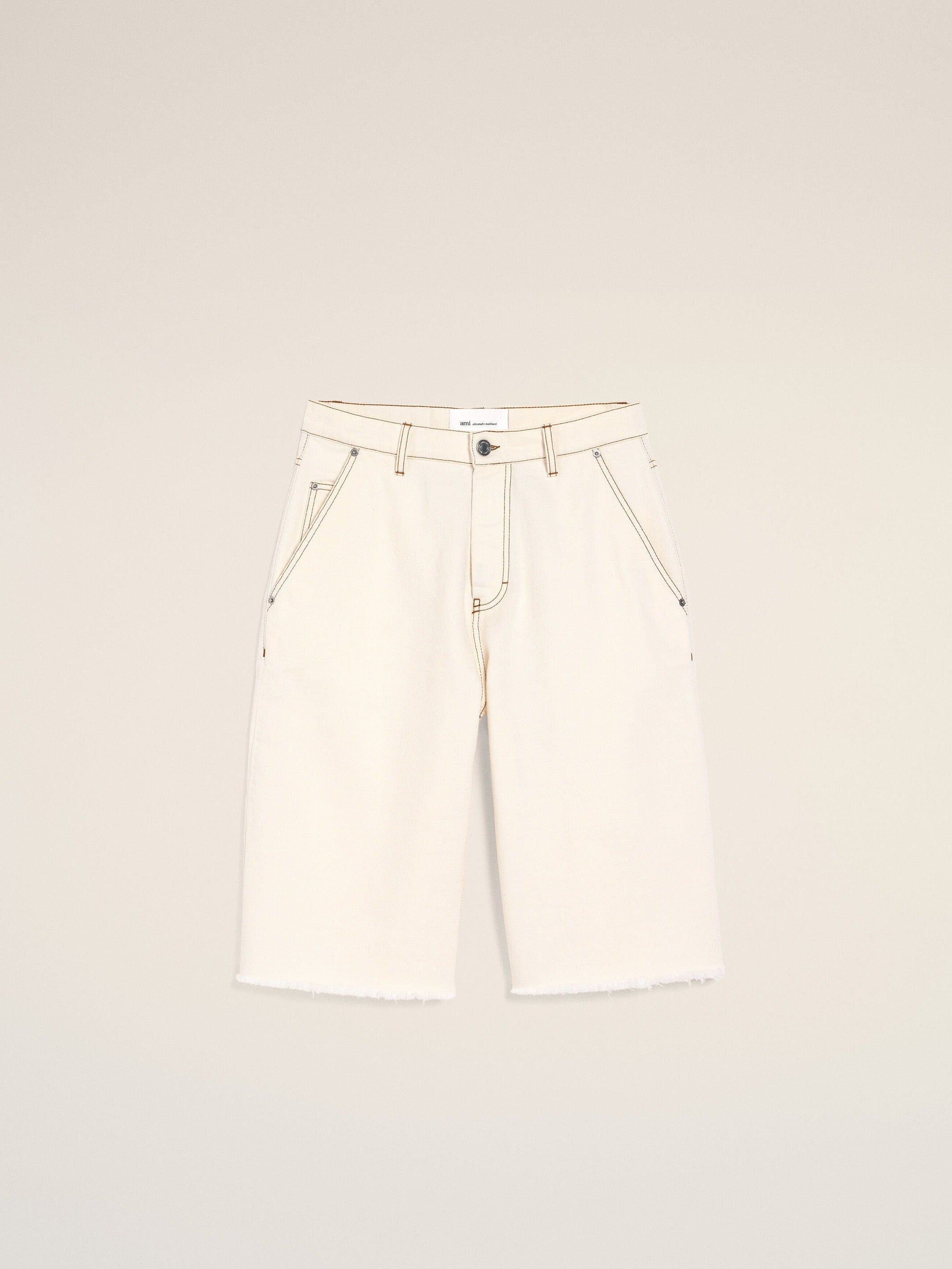 Short Blanc Coupe Wide En Coton