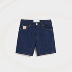 Short Bleu Empiècement Héritage Ami Paris en Coton