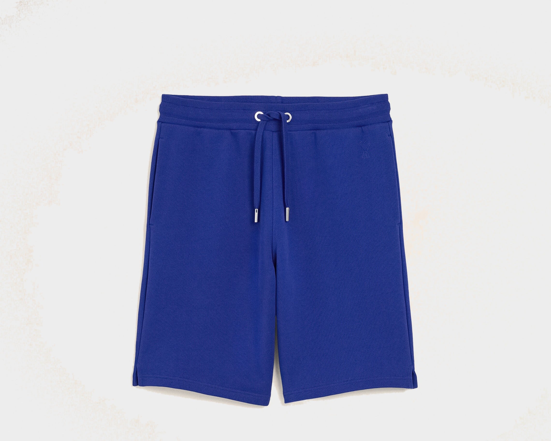 Short bleu en coton Ami de Coeur embossé