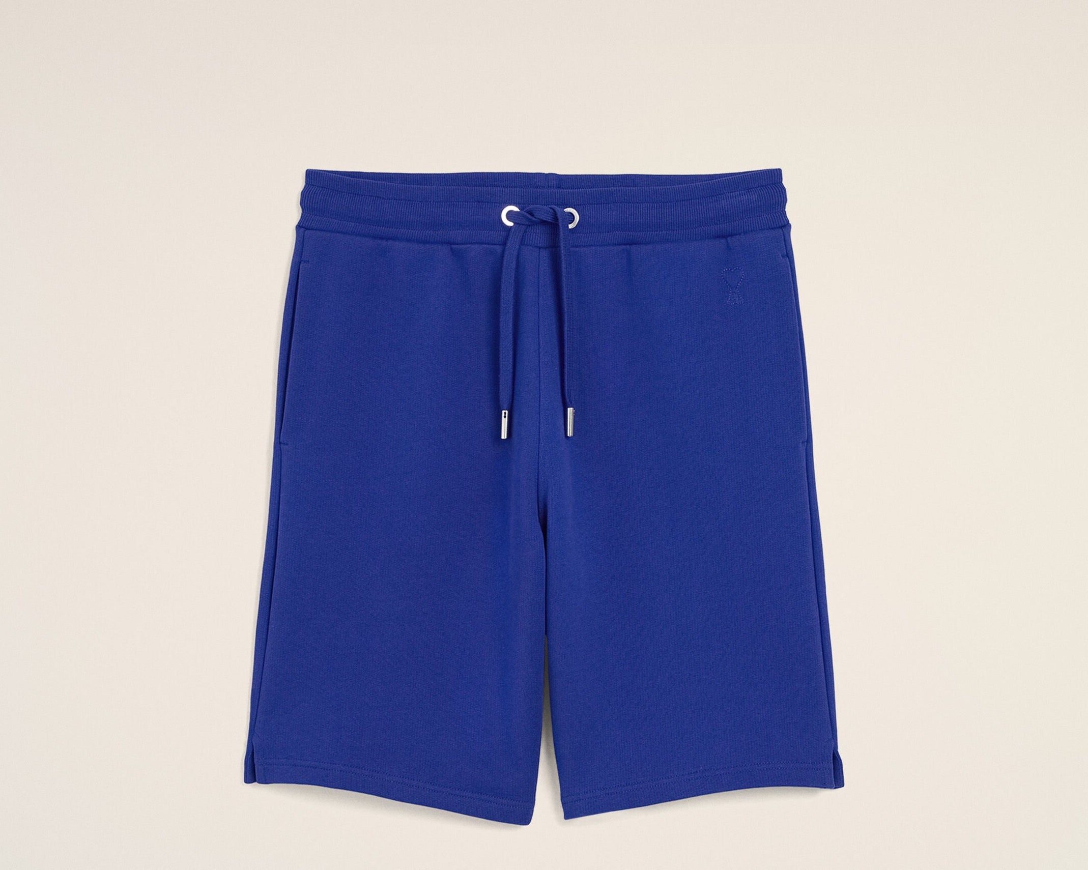 Short bleu en coton Ami de Coeur embossé