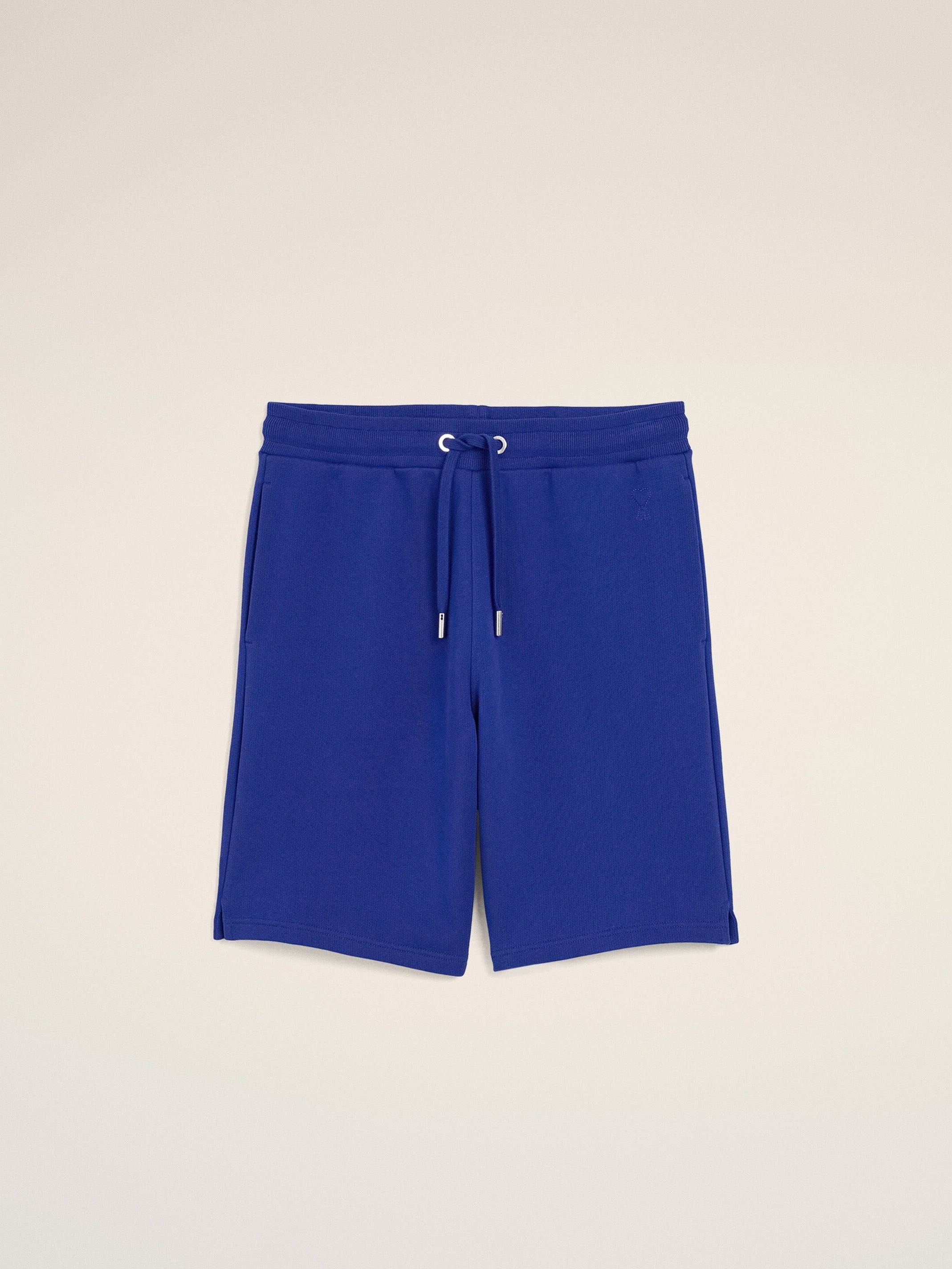 Short bleu en coton Ami de Coeur embossé
