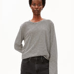 SLUB JERSEY GESTREIFTES LANGARMSHIRT | black-oatmilk
