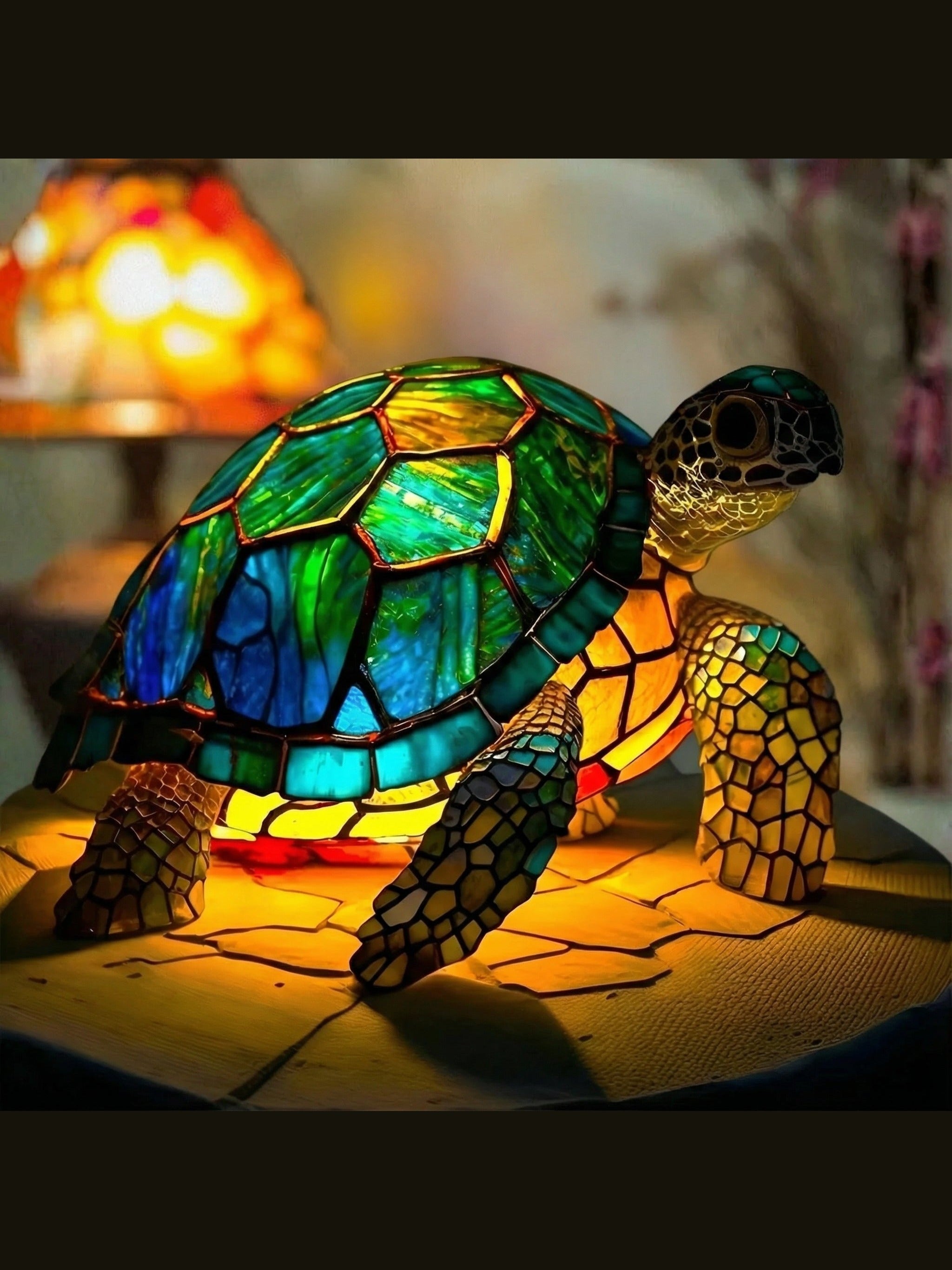 Smaragd - Lampa ve vitrážích