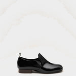 Souliers plats noirs en cuir de veau