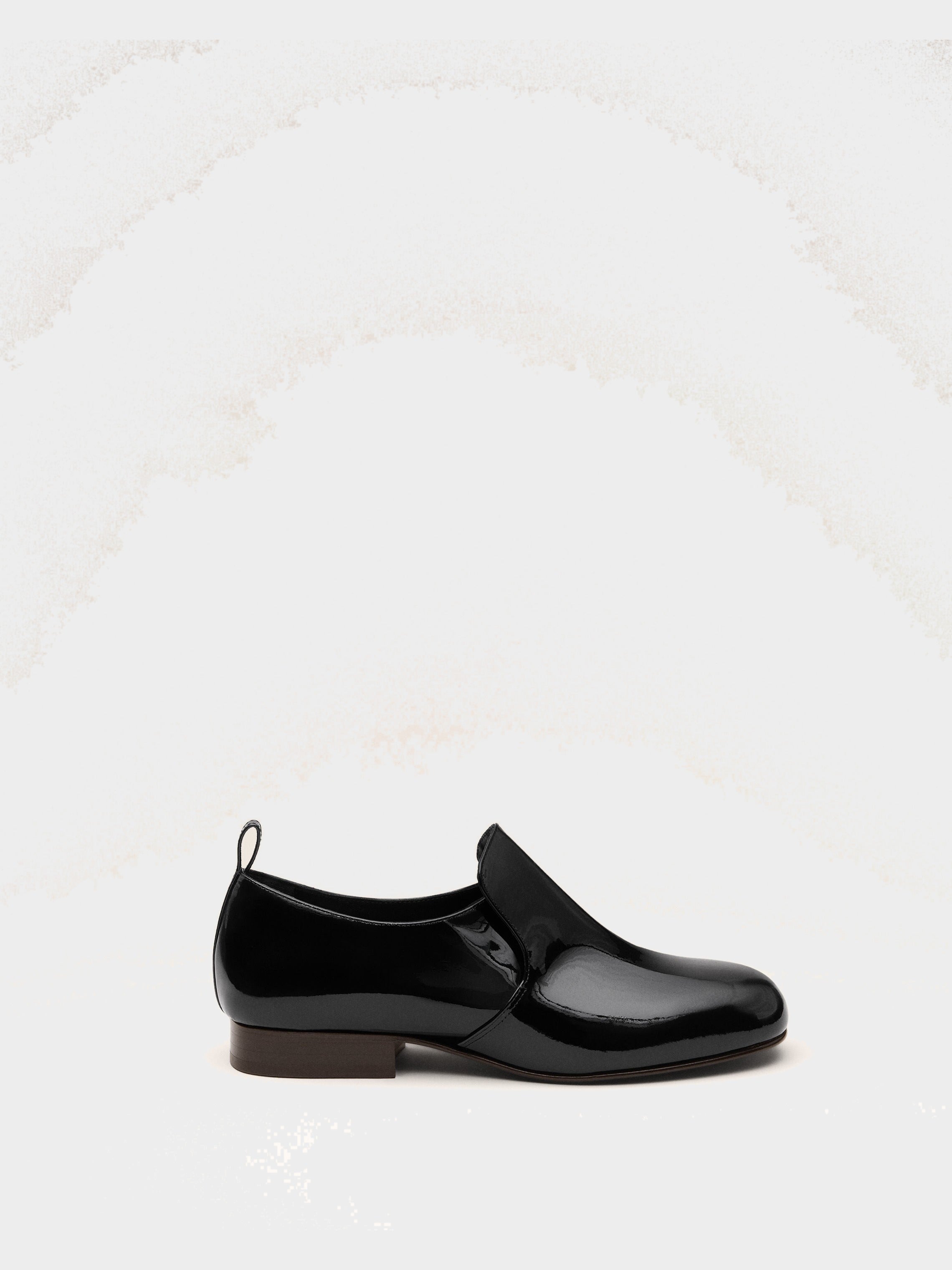 Souliers plats noirs en cuir de veau