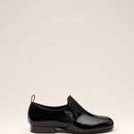 Souliers plats noirs en cuir de veau