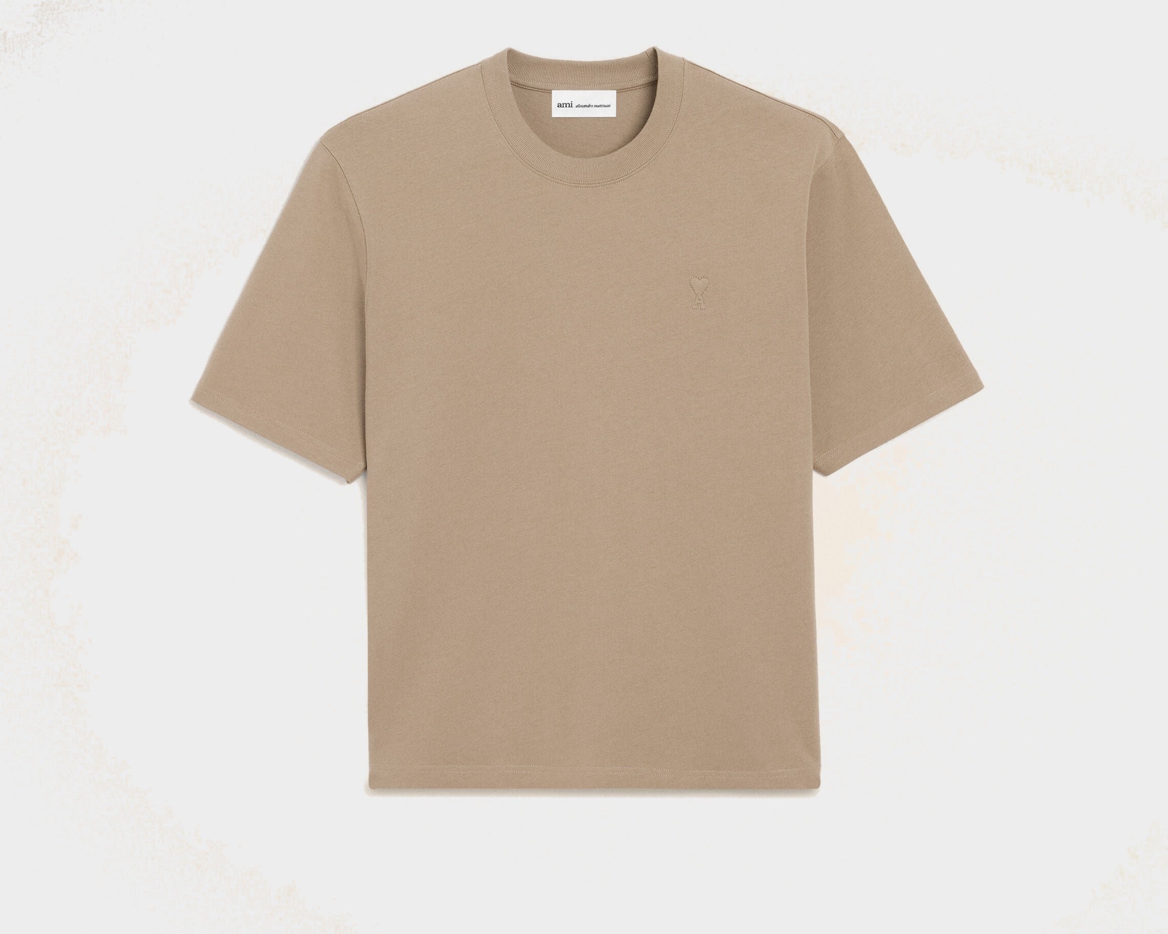 T-shirt Beige Ami De Coeur Embossé en Coton