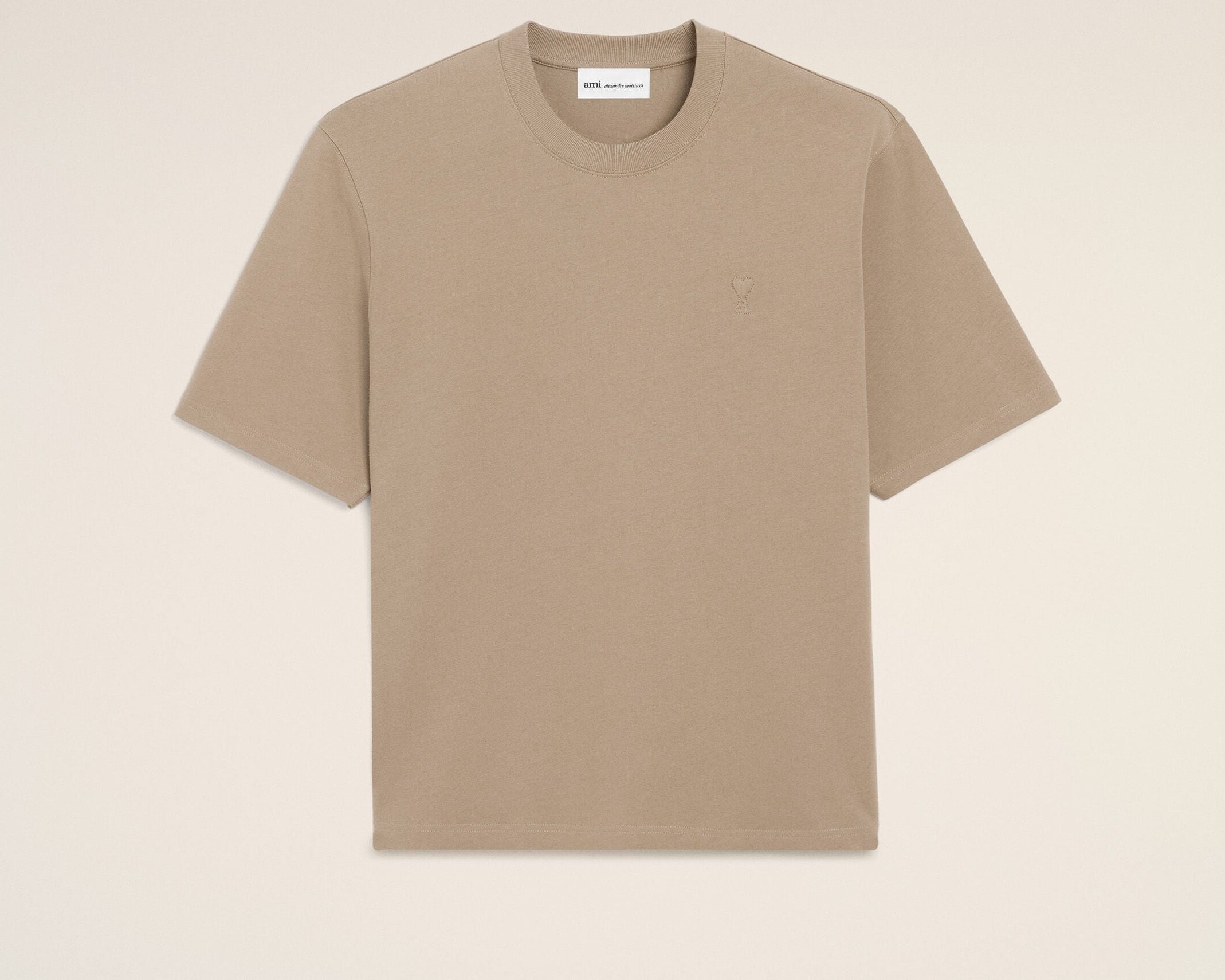 T-shirt Beige Ami De Coeur Embossé en Coton
