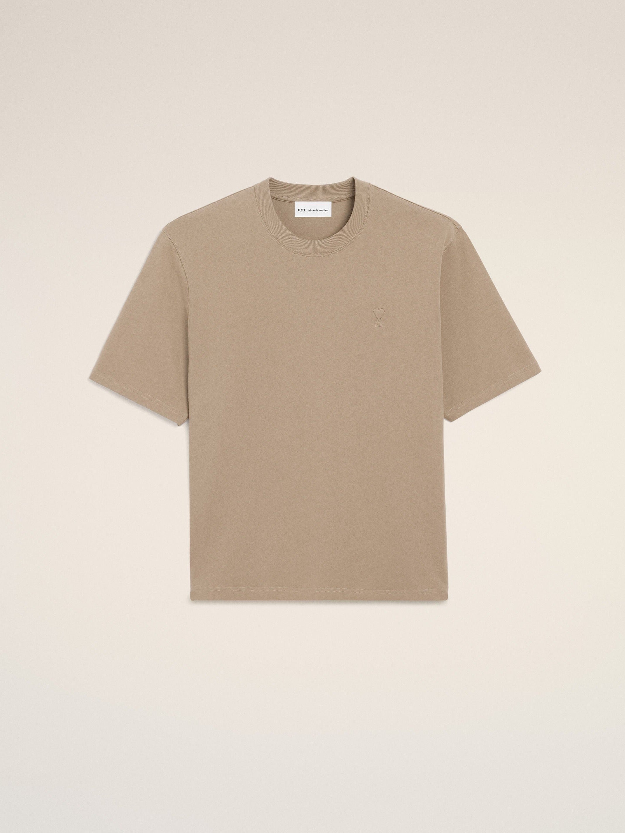 T-shirt Beige Ami De Coeur Embossé en Coton