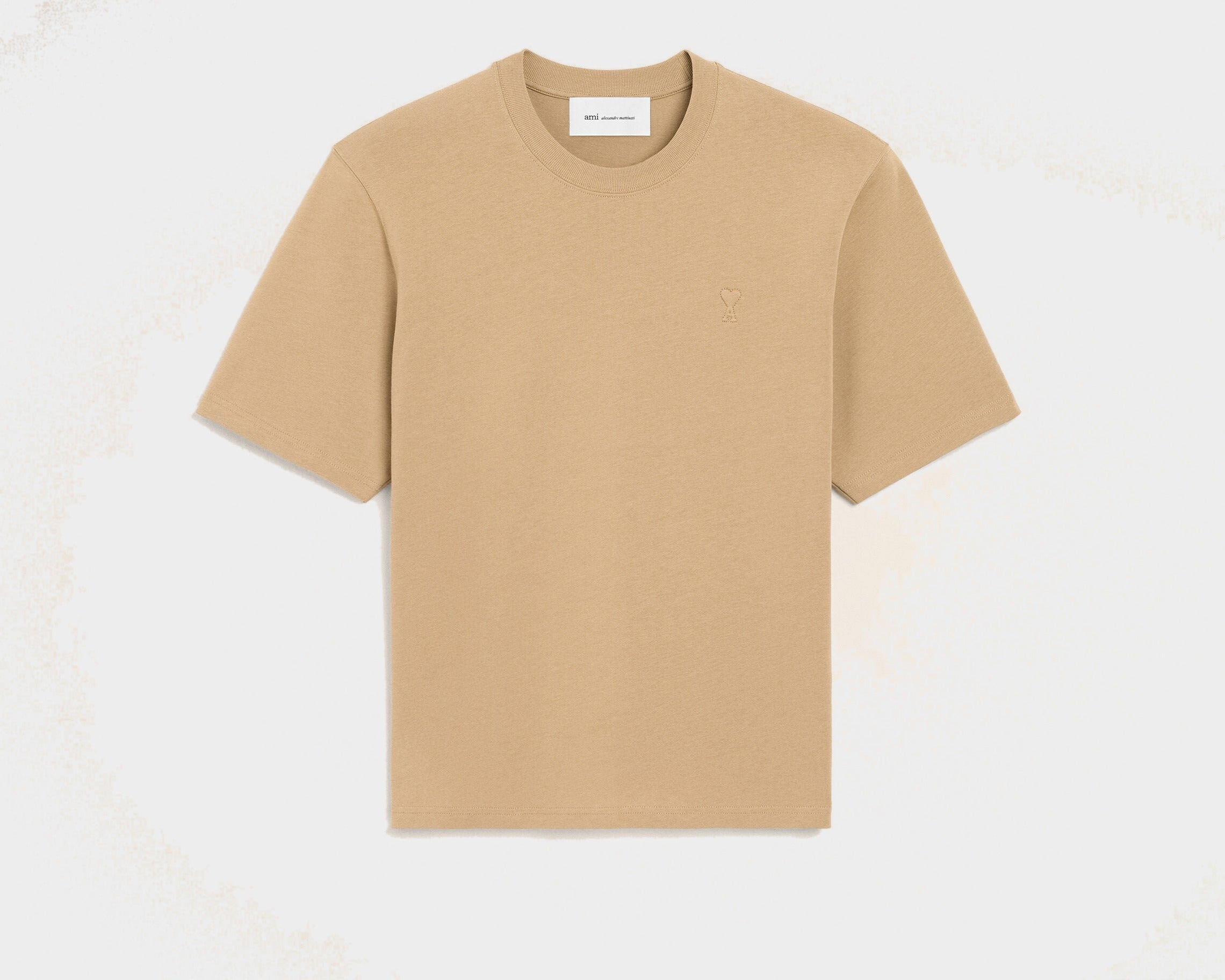 T-shirt beige en coton Ami de Coeur embossé