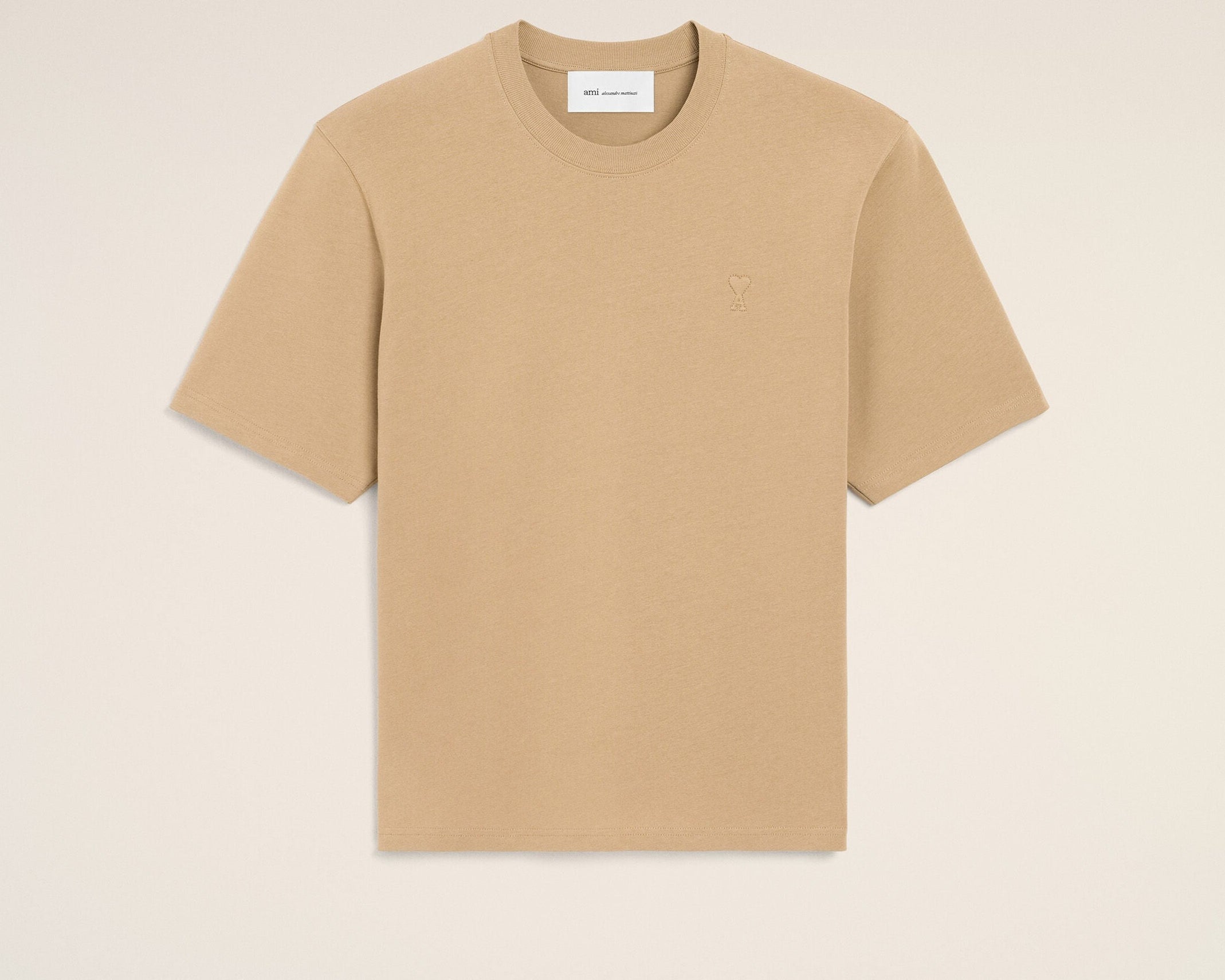 T-shirt beige en coton Ami de Coeur embossé