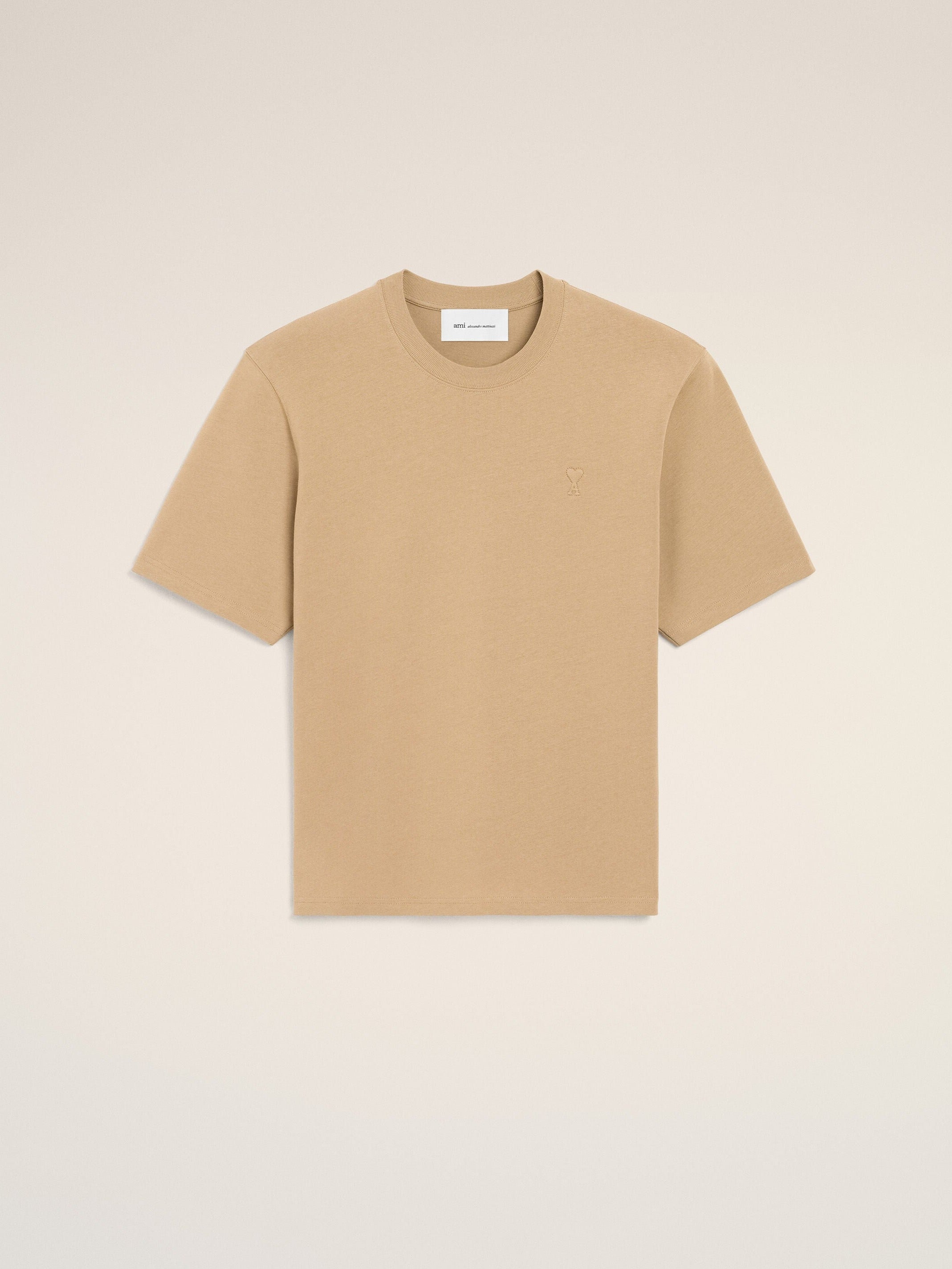 T-shirt beige en coton Ami de Coeur embossé