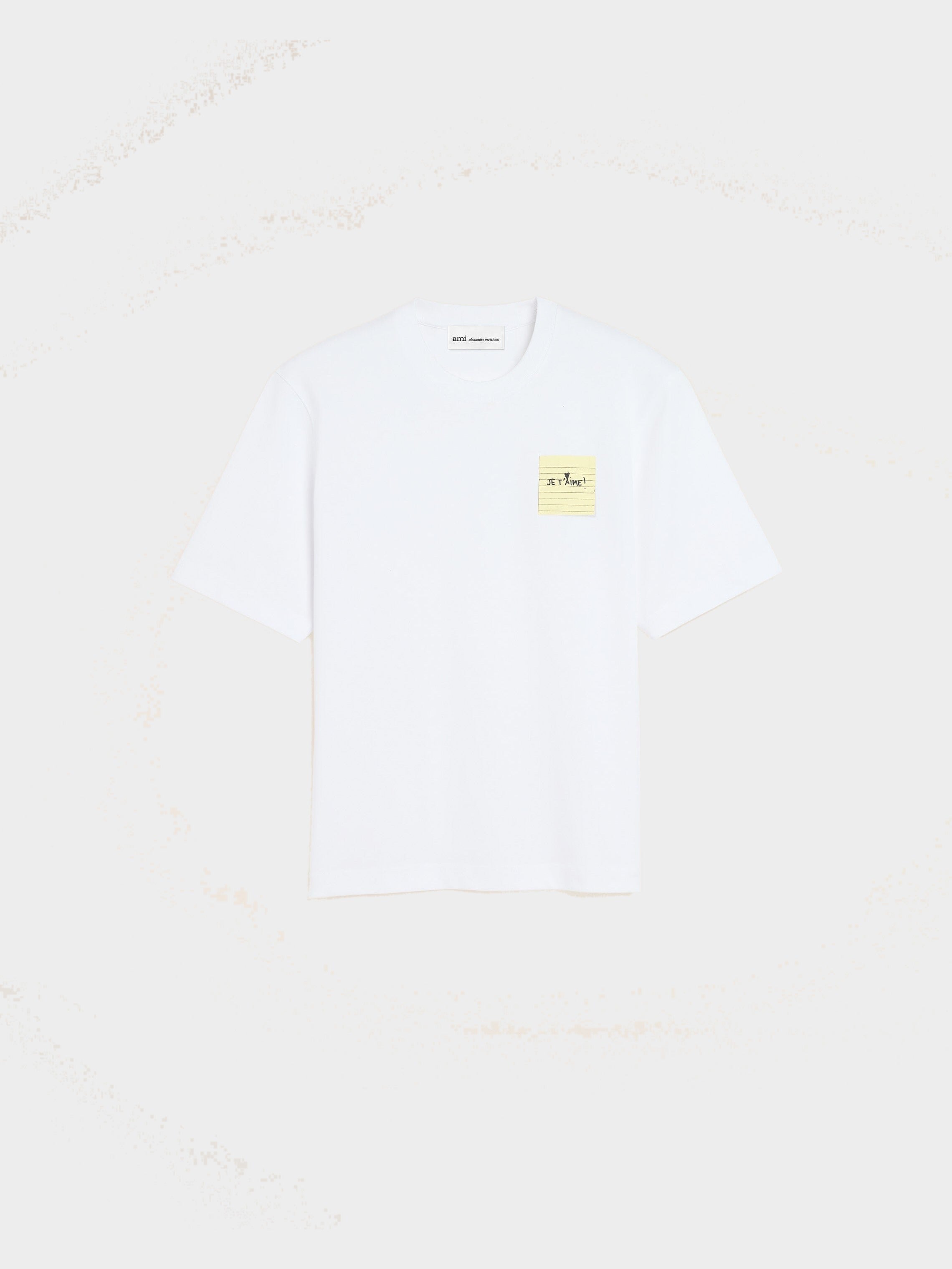 T-Shirt Blanc Post It "Je T'Aime" En Coton