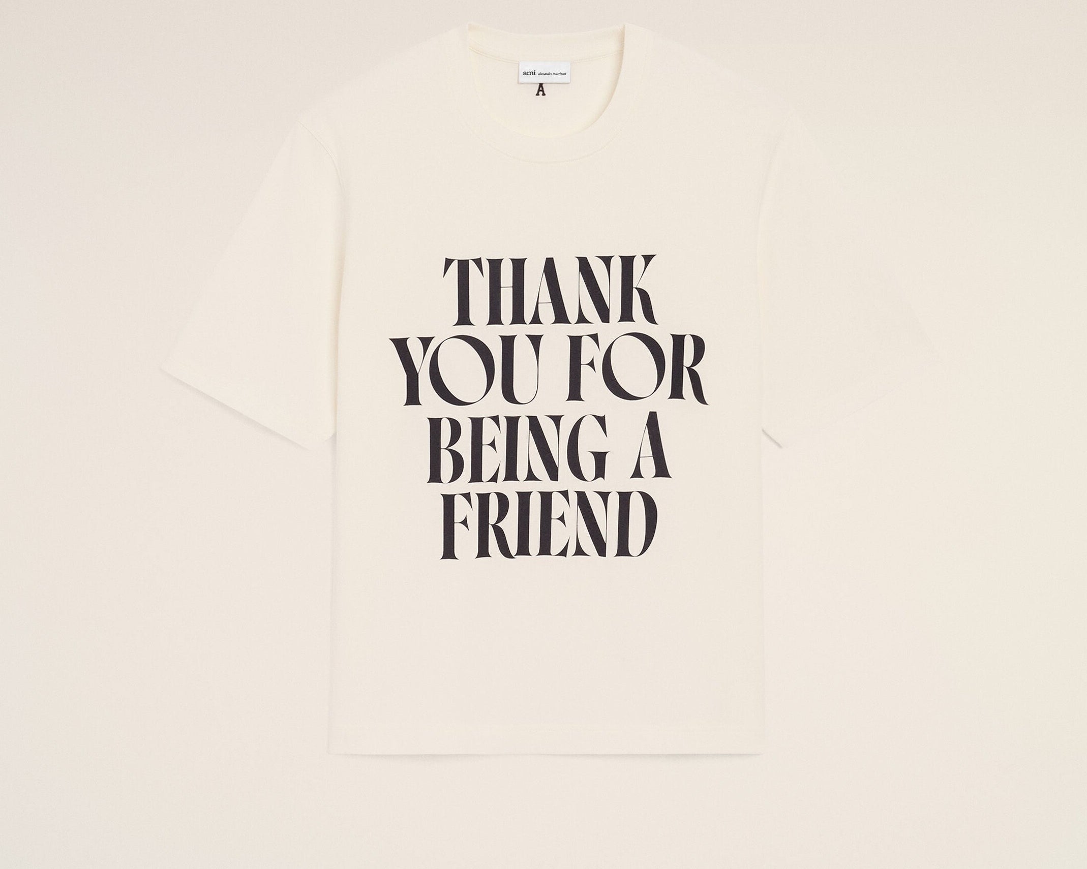 T-shirt Blanc Thank You For Being A Friend en Coton