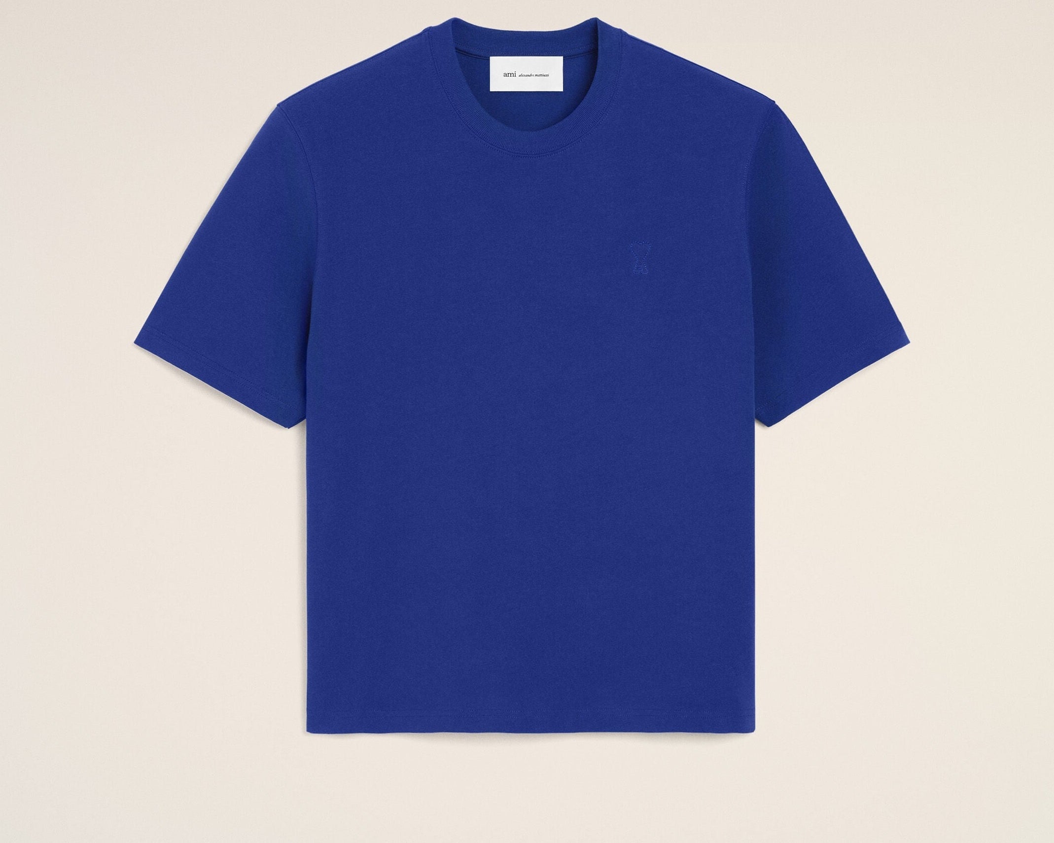 T-shirt bleu en coton Ami de Coeur embossé