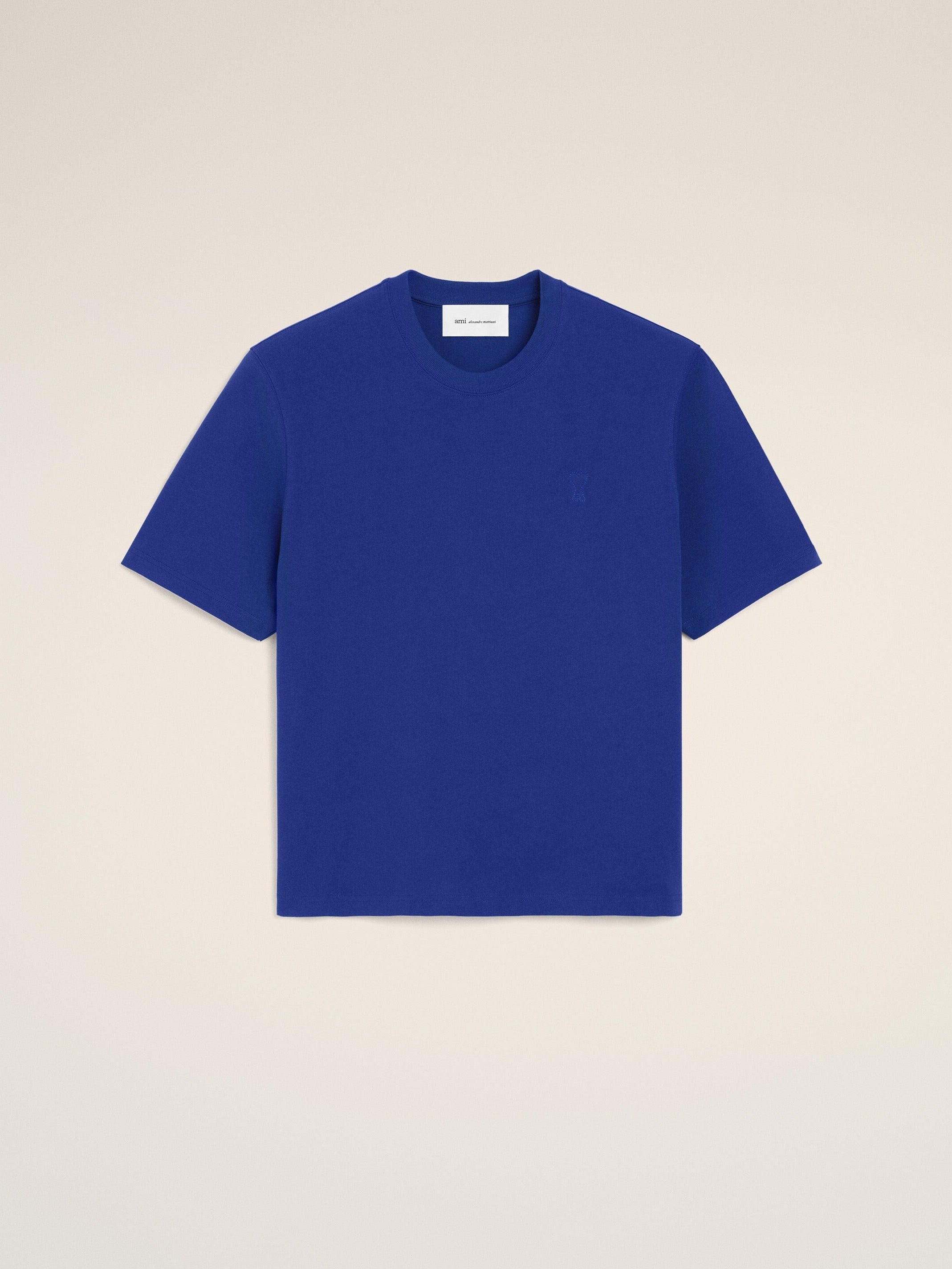 T-shirt bleu en coton Ami de Coeur embossé