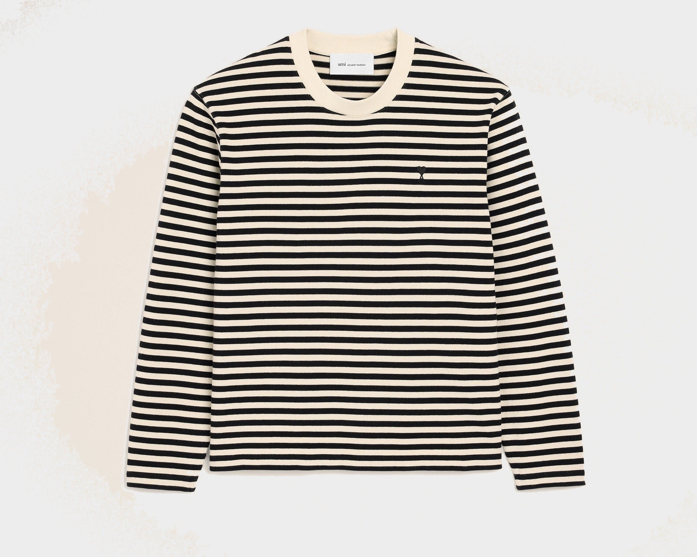 T-shirt marinière noir et blanc en coton Ami de Coeur