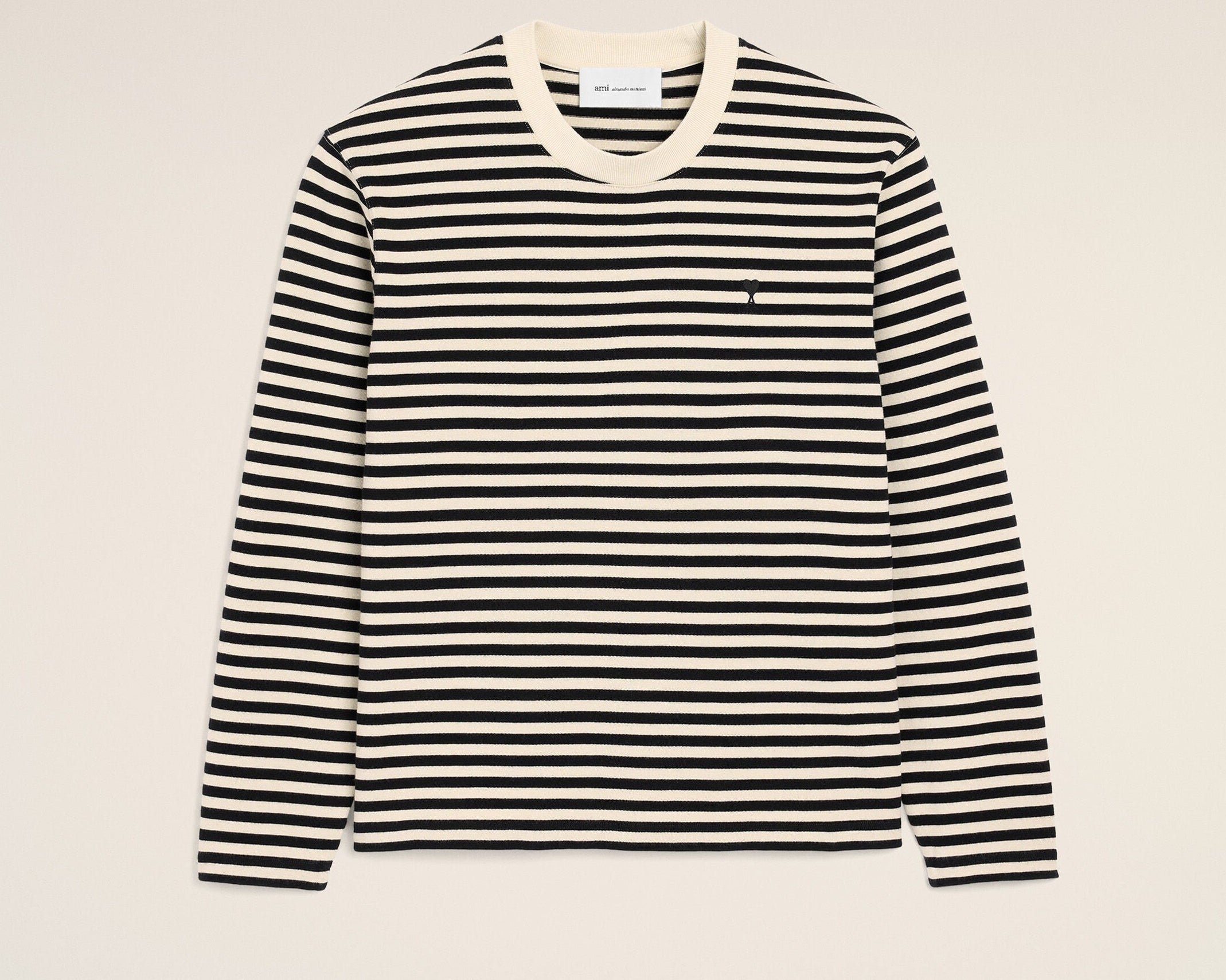 T-shirt marinière noir et blanc en coton Ami de Coeur