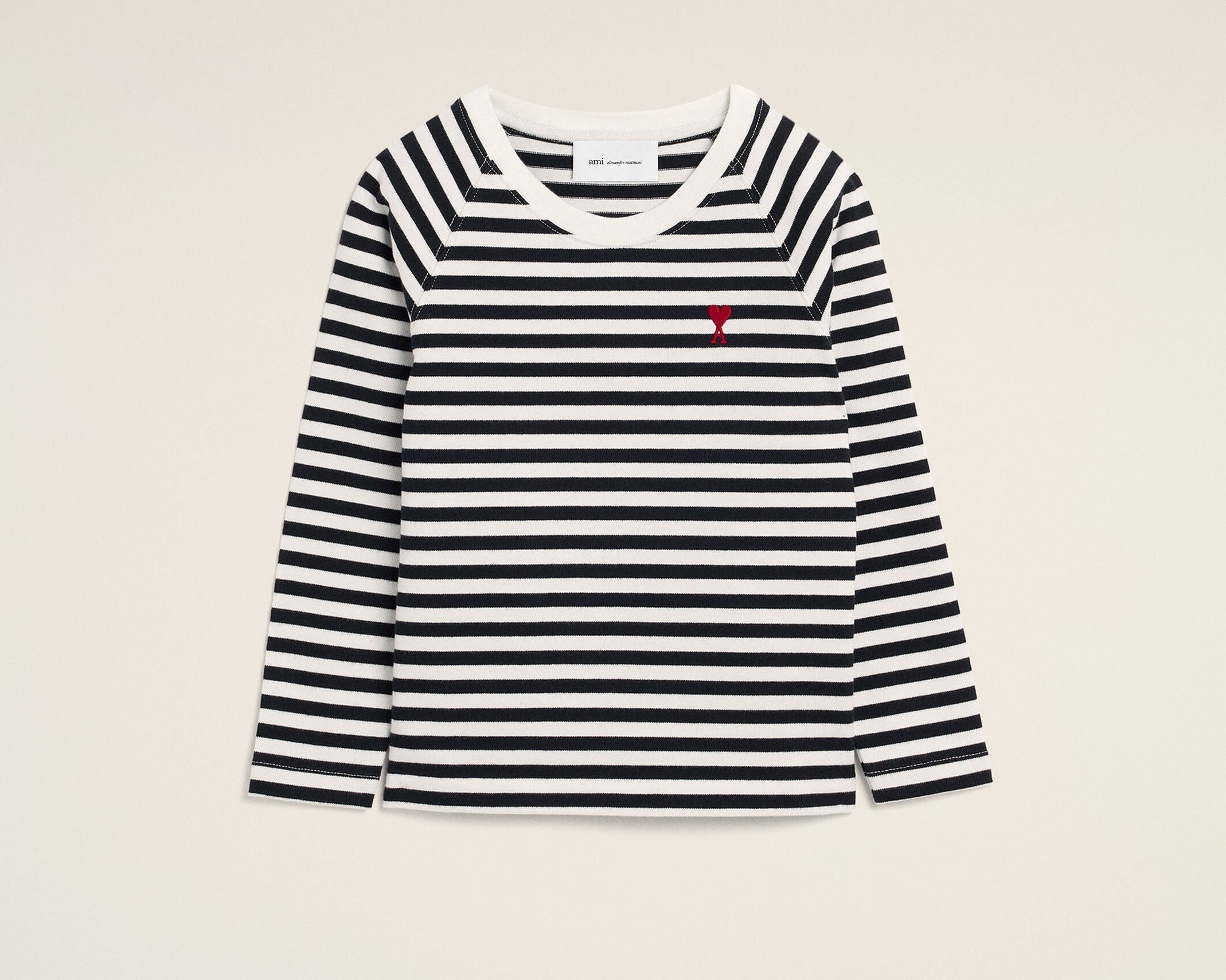T-shirt marinière noire et blanc en coton Ami de Coeur