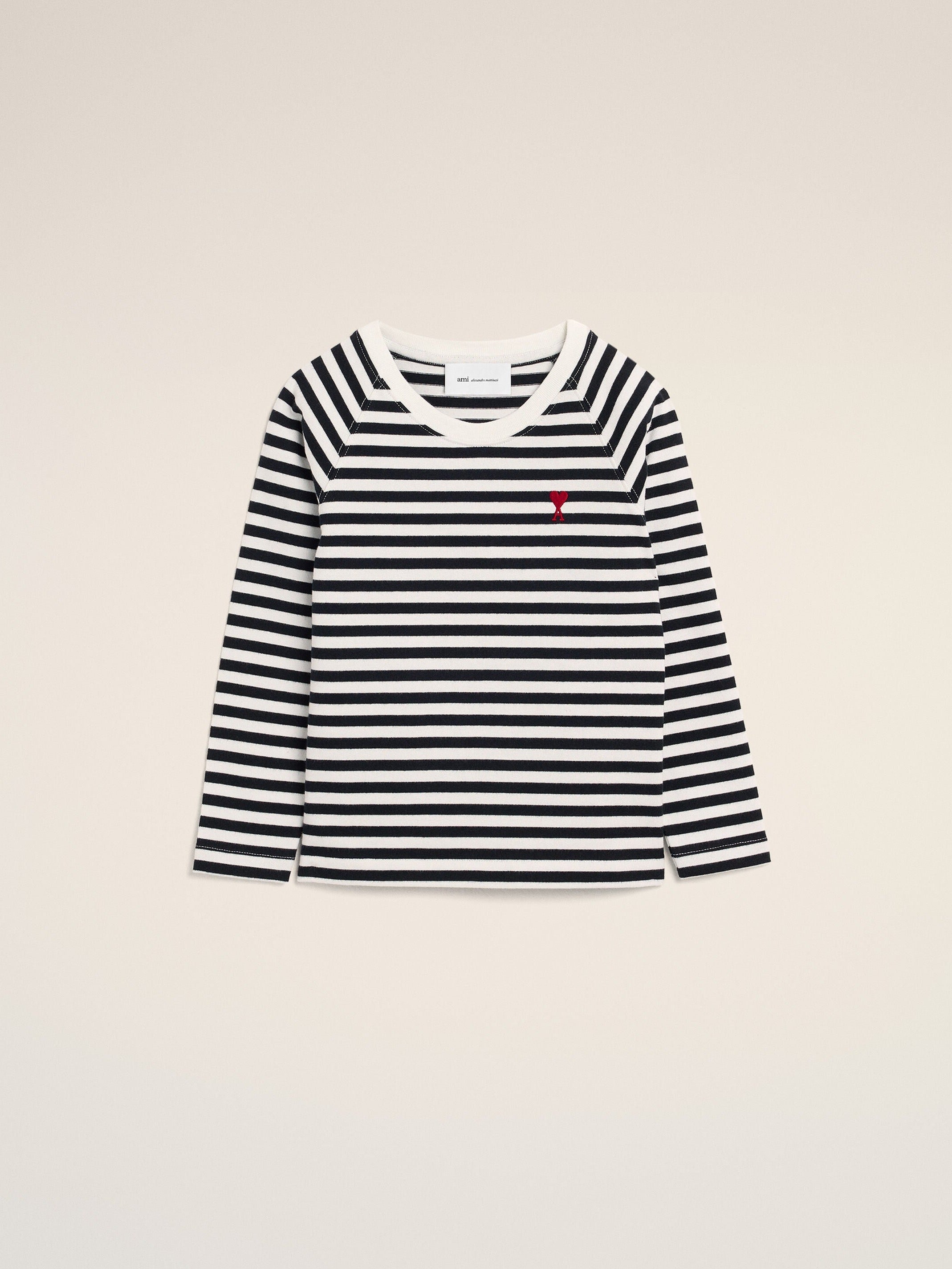 T-shirt marinière noire et blanc en coton Ami de Coeur