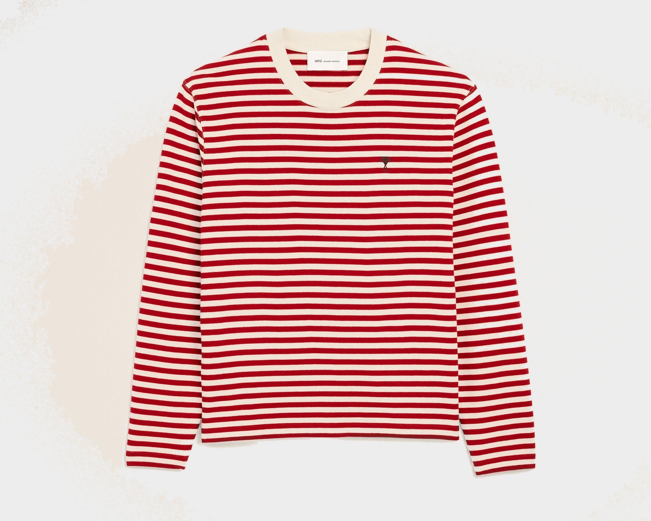 T-shirt marinière rouge et blanc en coton Ami de Coeur