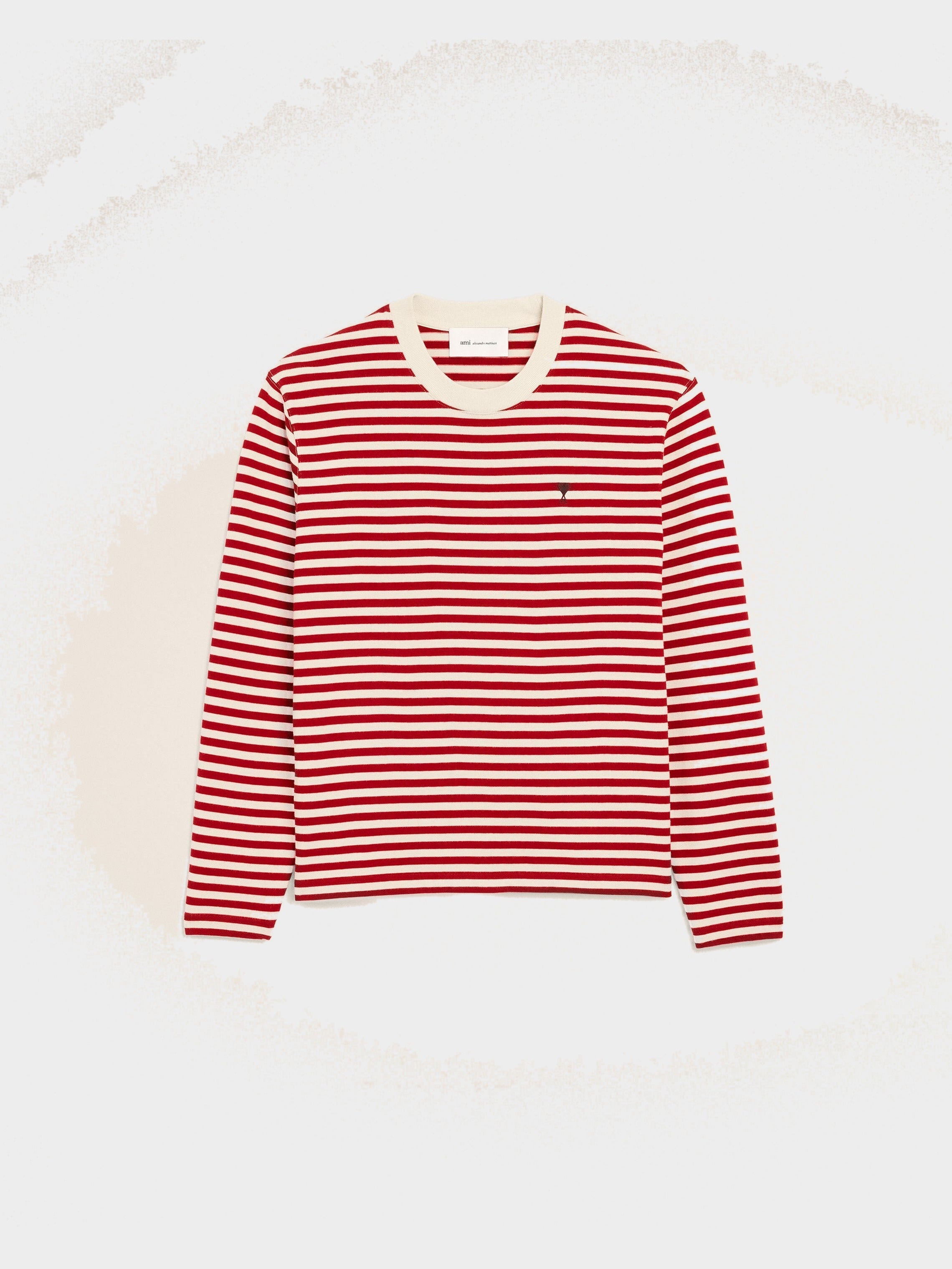 T-shirt marinière rouge et blanc en coton Ami de Coeur