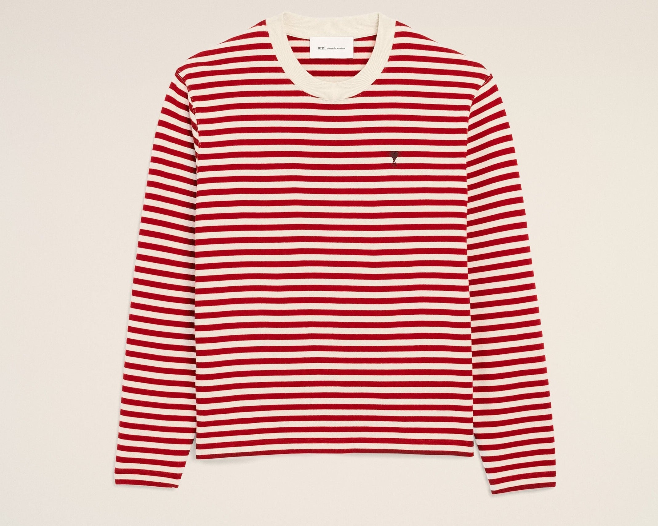 T-shirt marinière rouge et blanc en coton Ami de Coeur