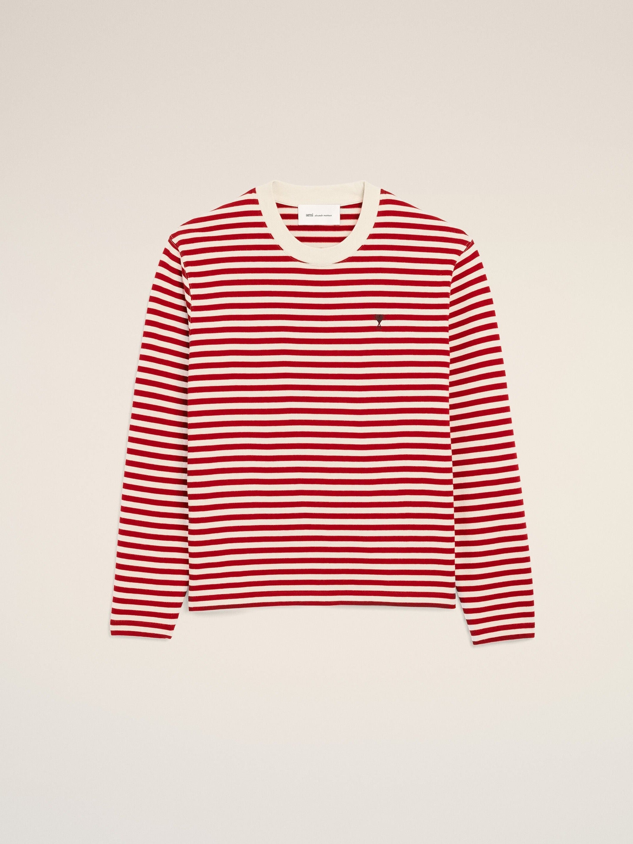 T-shirt marinière rouge et blanc en coton Ami de Coeur