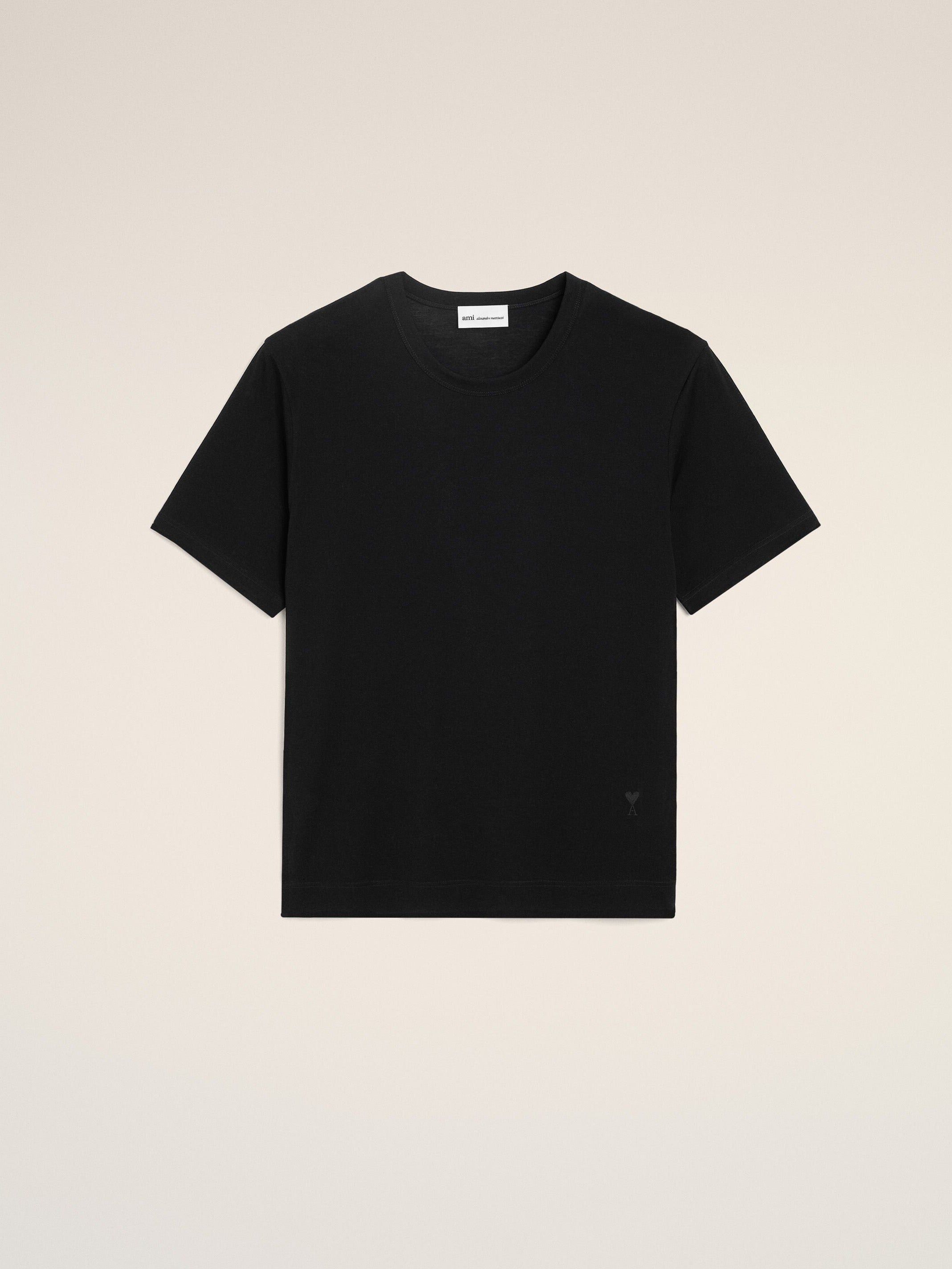 T-shirt Noir Ami De Coeur en Coton