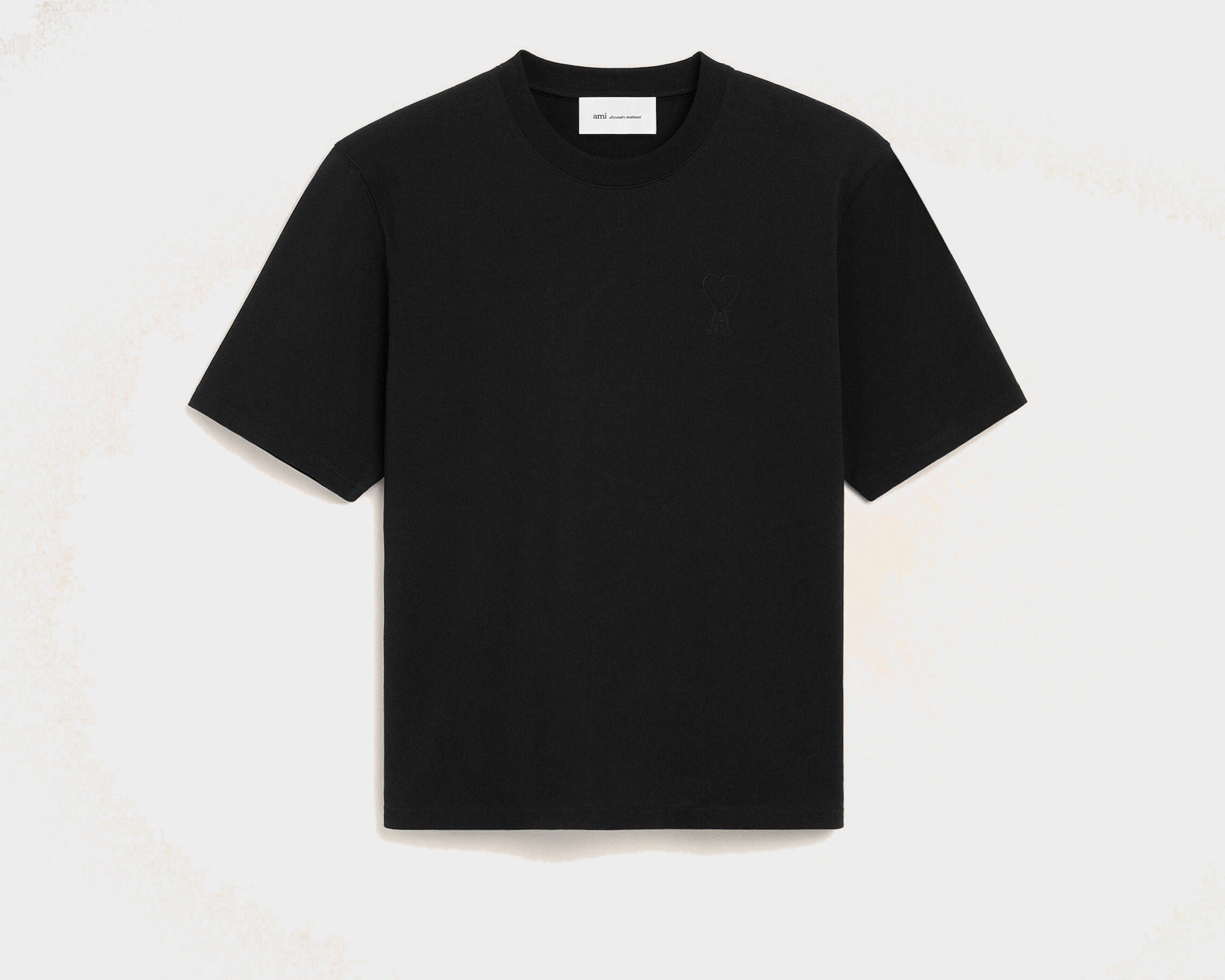 T-shirt noir en coton Ami de Coeur embossé