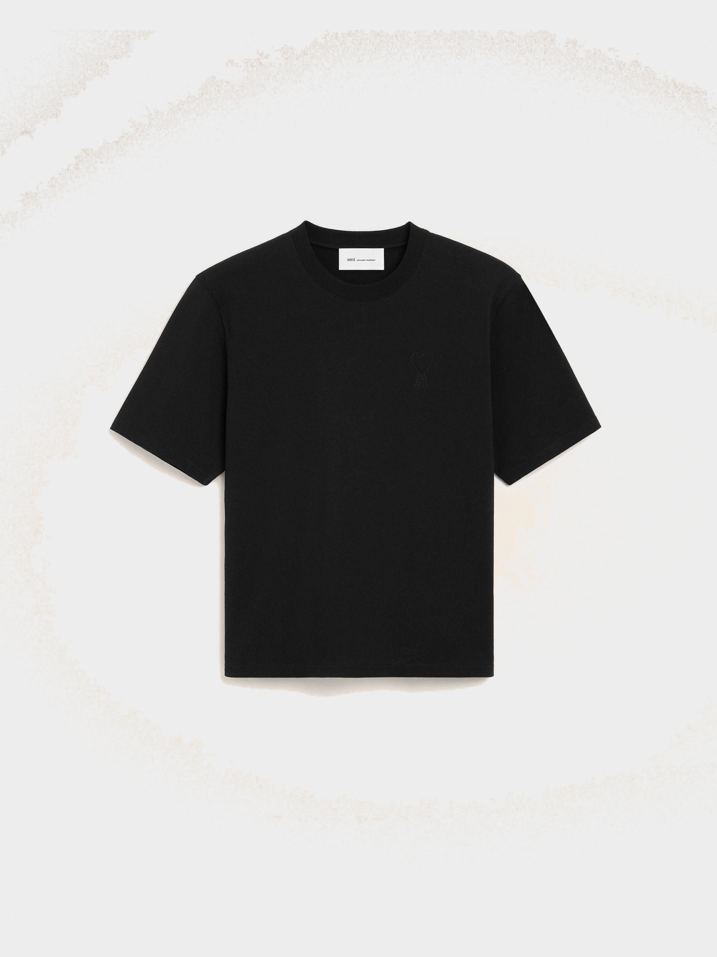 T-shirt noir en coton Ami de Coeur embossé
