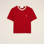T-shirt rouge contrasté en coton Ami de Coeur