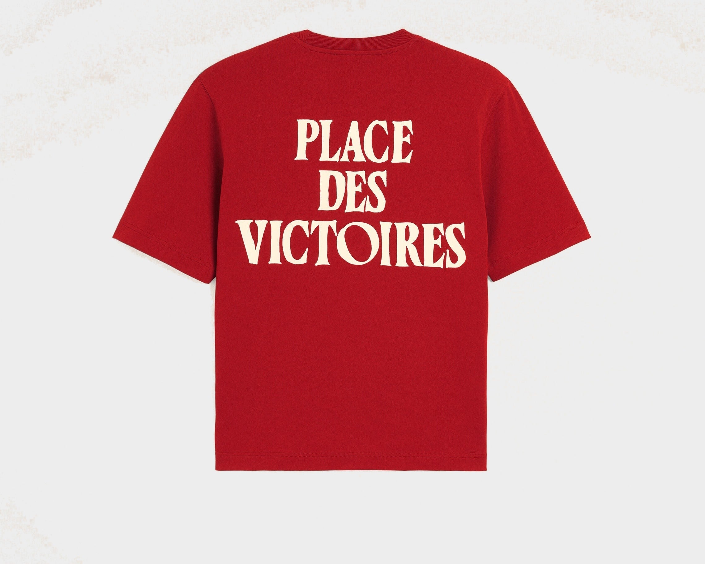 T-shirt rouge imprimé en coton "Place des Victoires"