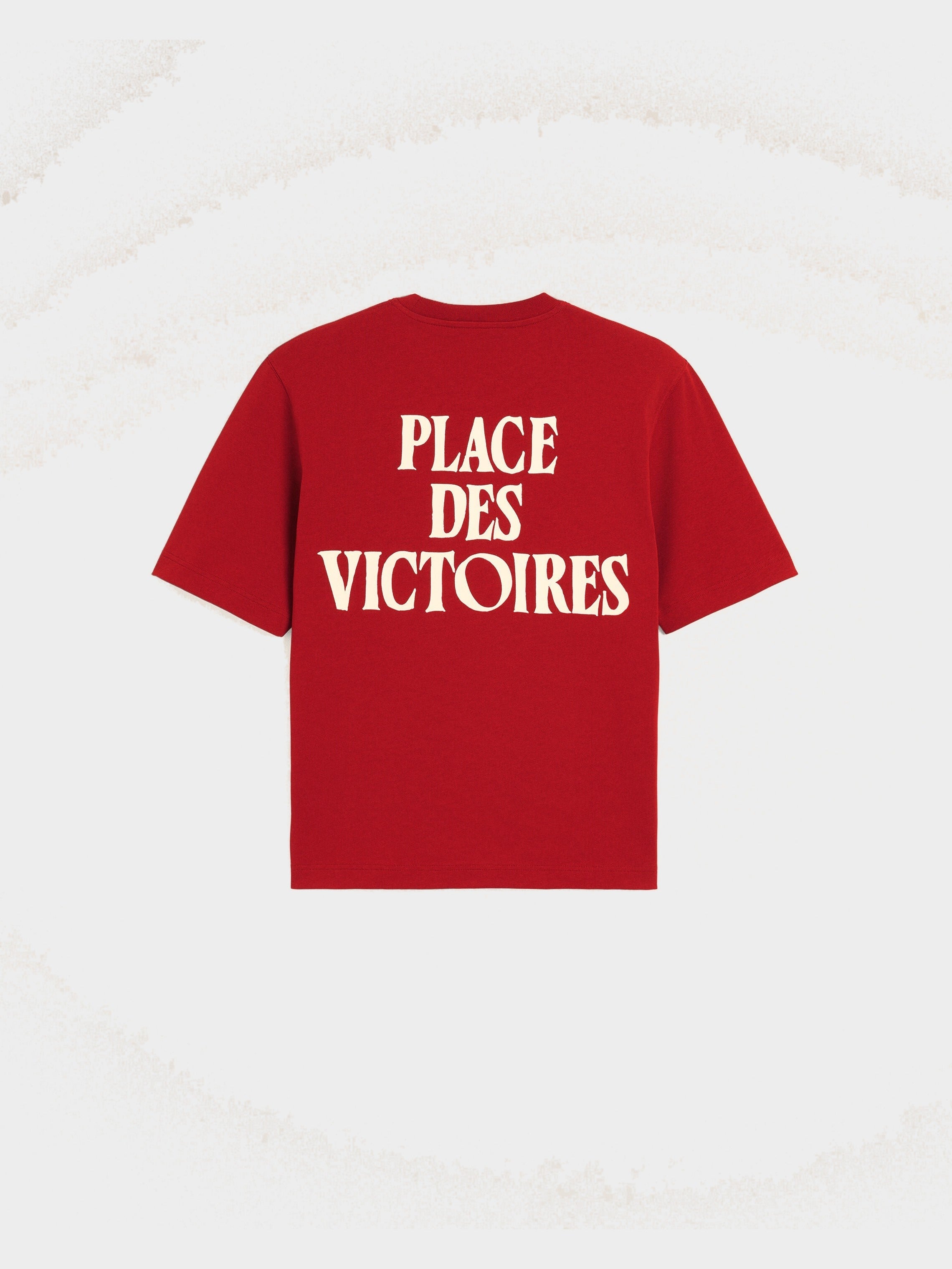 T-shirt rouge imprimé en coton "Place des Victoires"