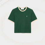 T-shirt vert contrasté en coton Ami de Coeur