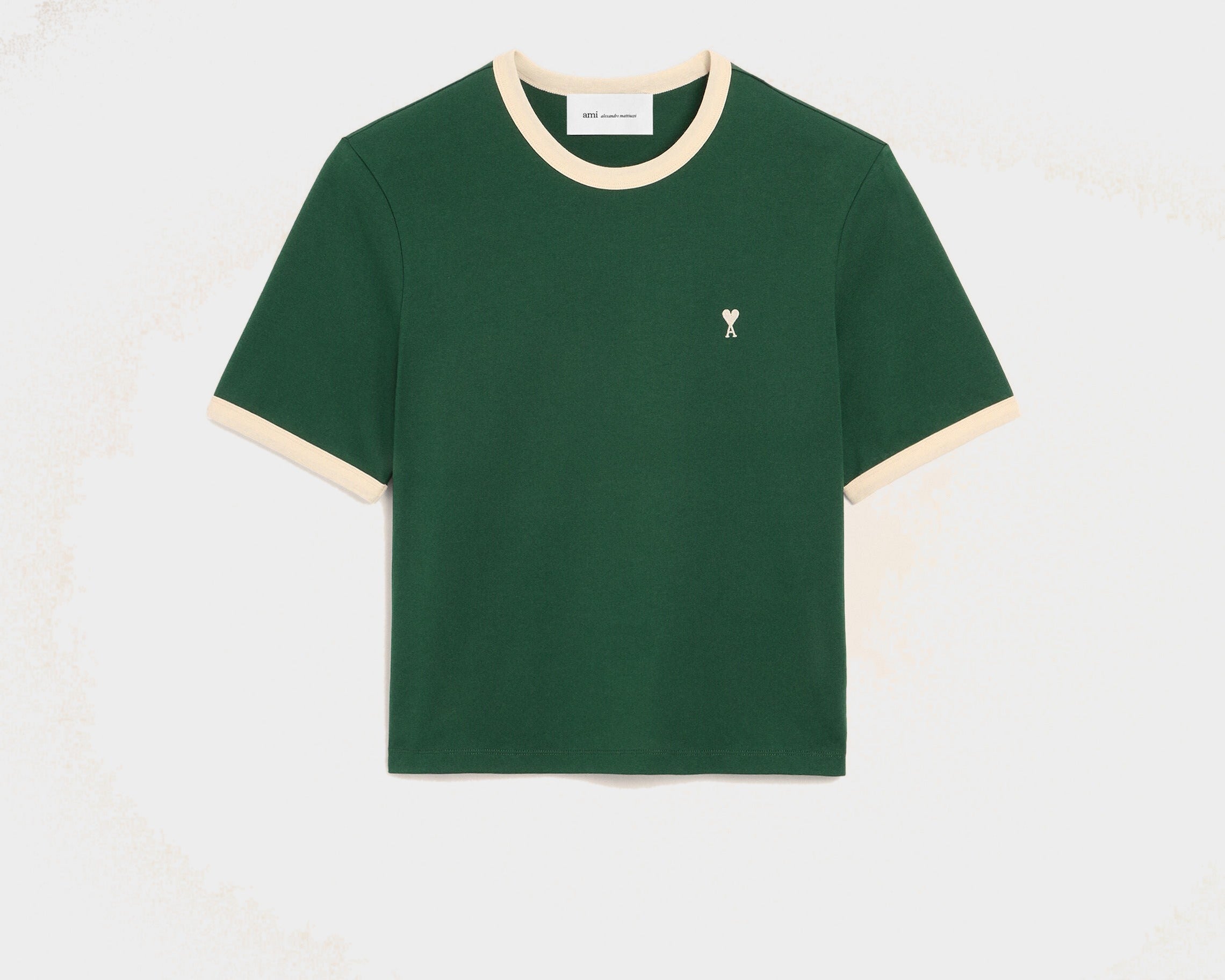 T-shirt vert contrasté en coton Ami de Coeur