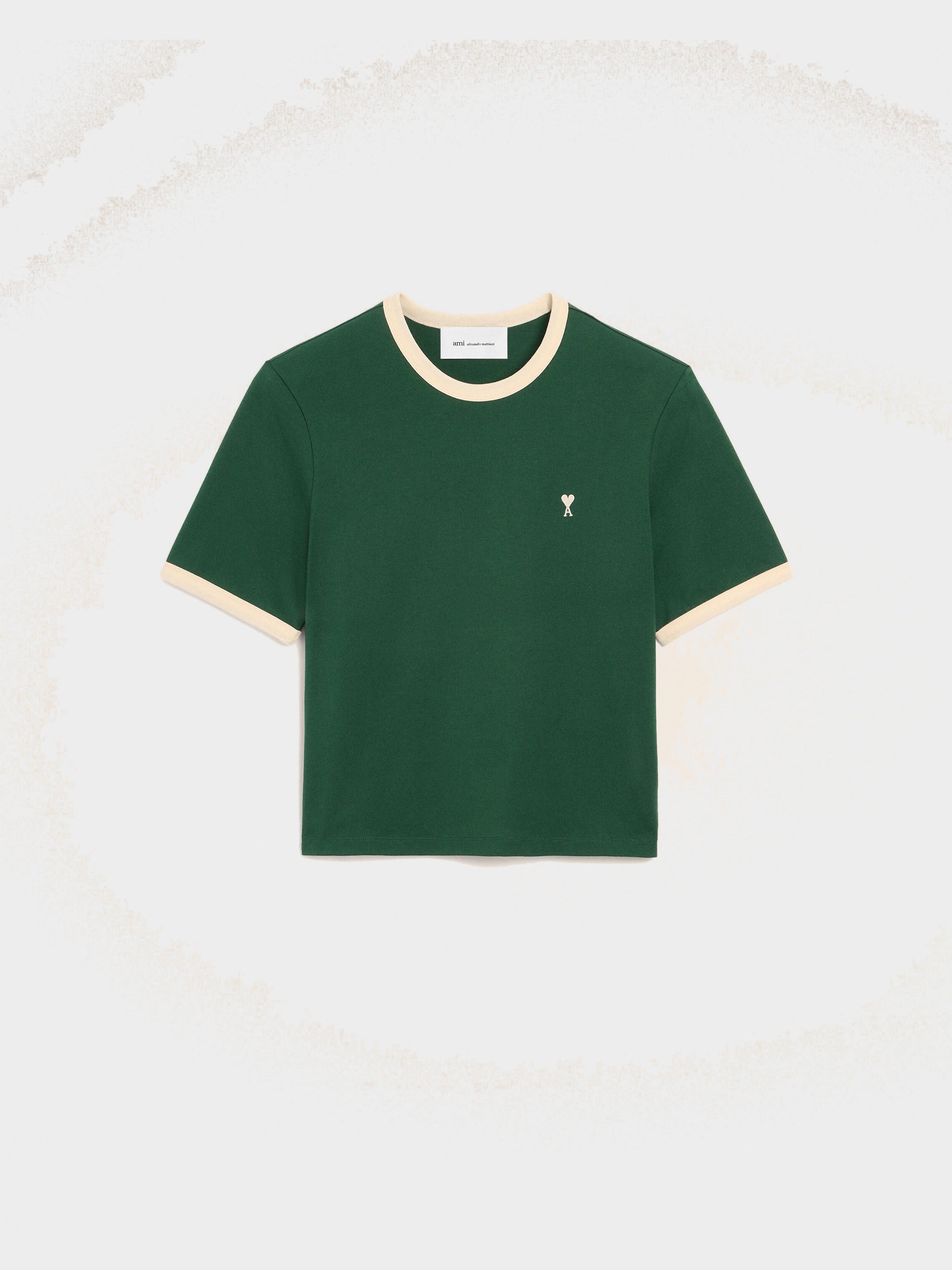 T-shirt vert contrasté en coton Ami de Coeur