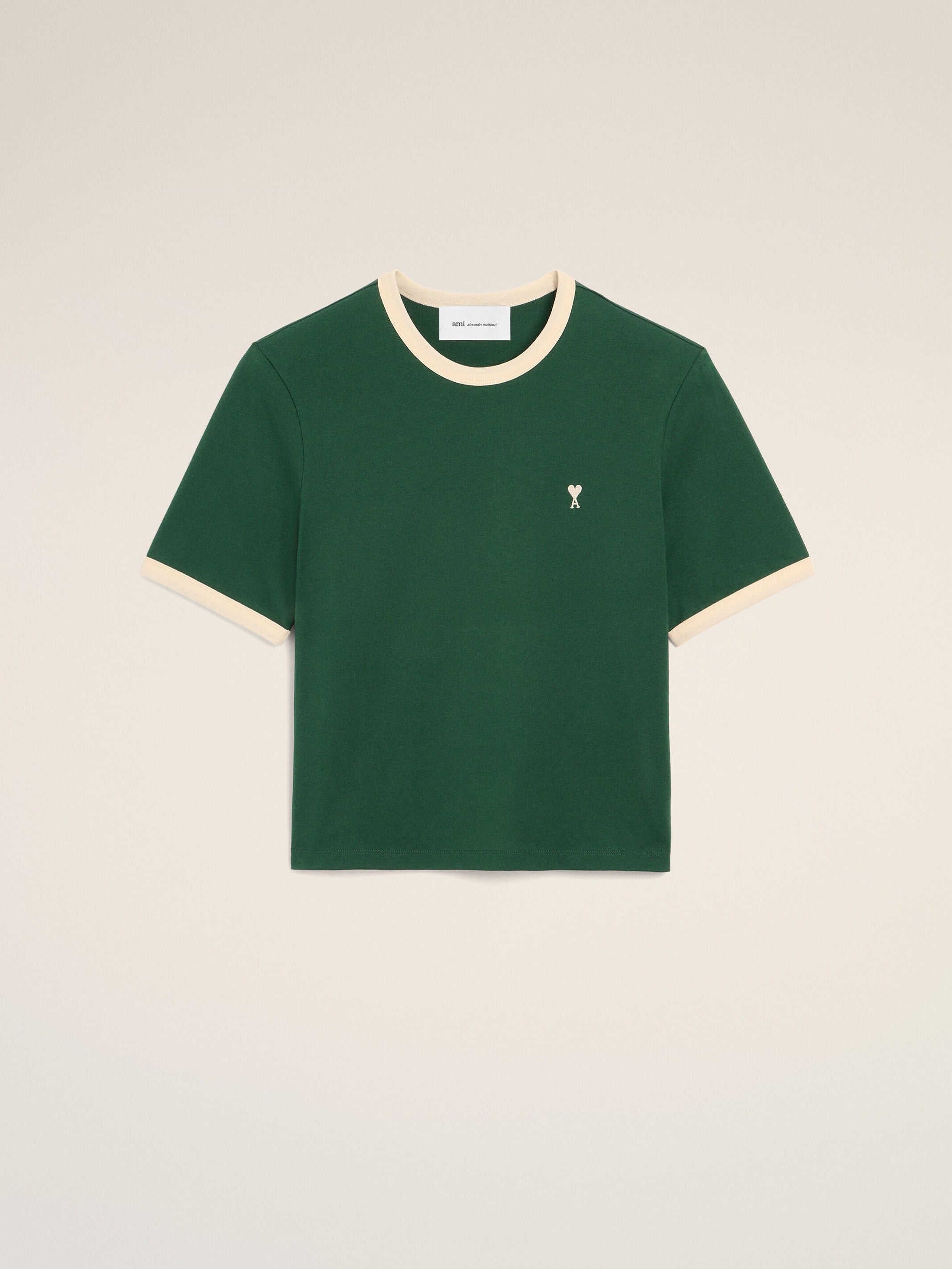 T-shirt vert contrasté en coton Ami de Coeur